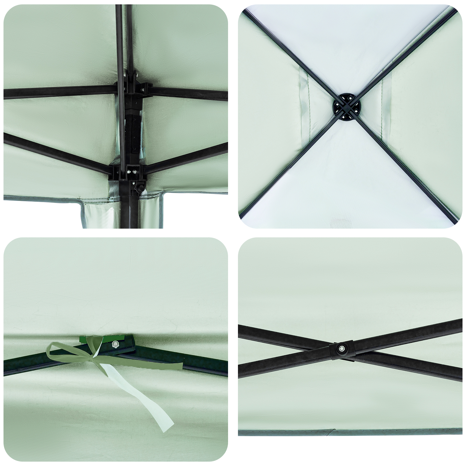 Canopy telt grønn 300 x 300 x 227 / 236 / 245 cm Oxford-stoff