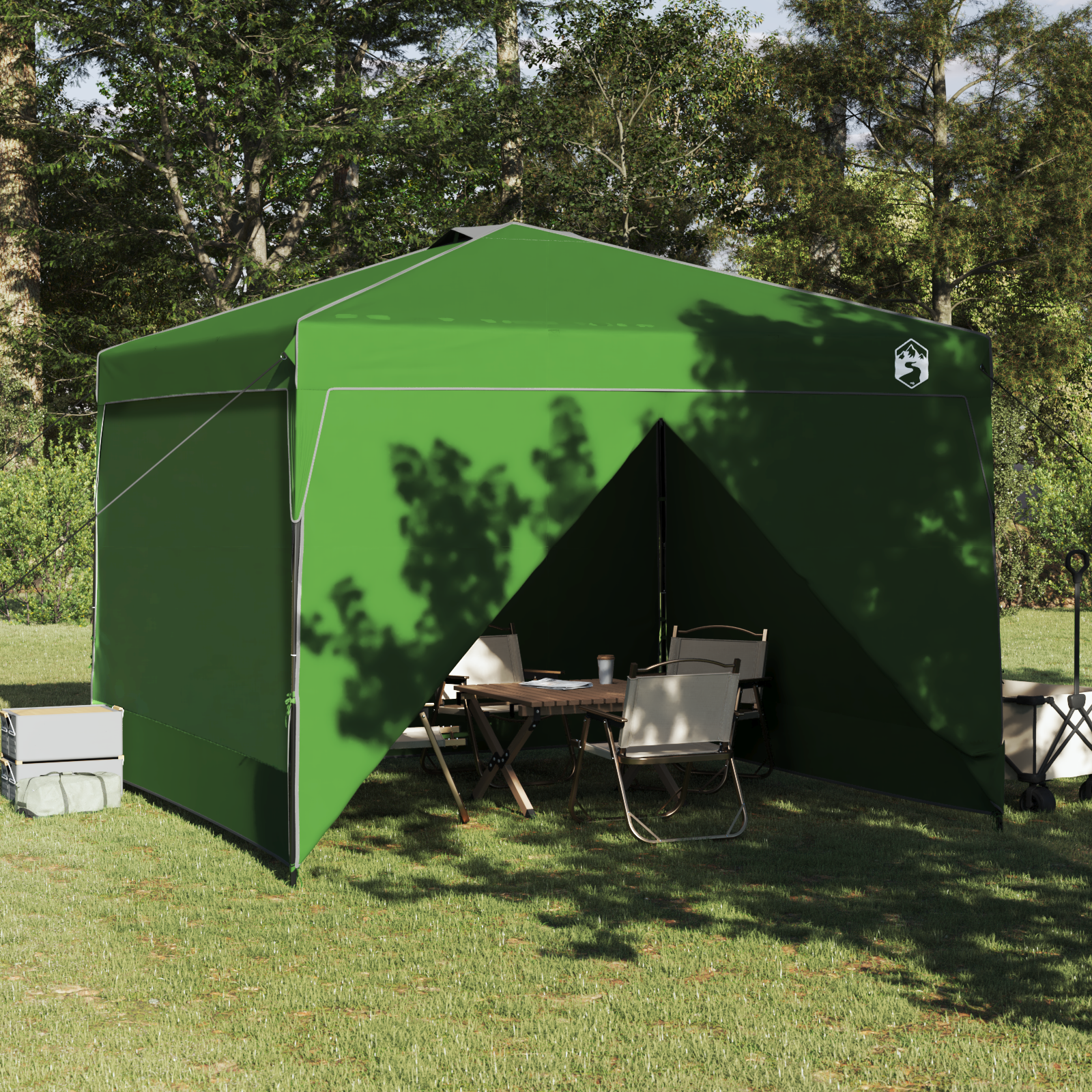 Canopy telt grønn 300 x 300 x 227 / 236 / 245 cm Oxford-stoff