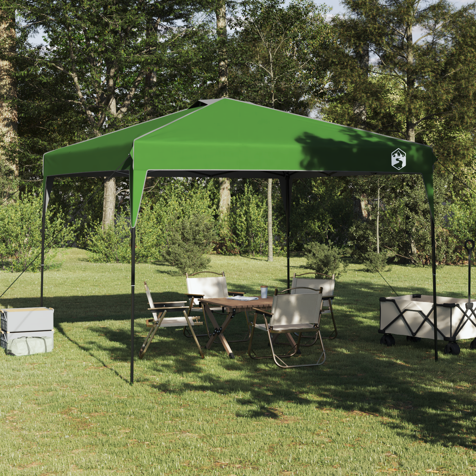 Canopy telt grønn 300 x 300 x 227 / 236 / 245 cm Oxford-stoff