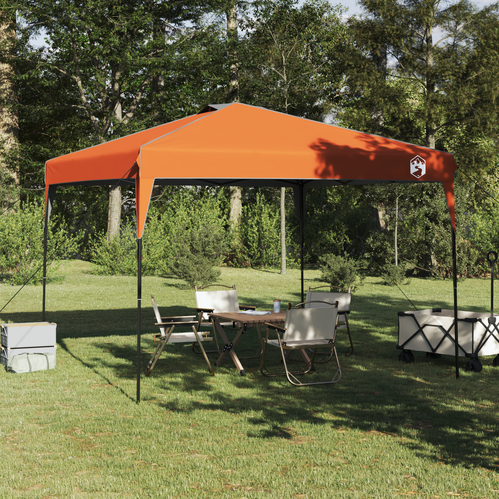 Canopy telt Oransje 300 x 300 x 227 / 236 / 245 cm Oxford-stoff