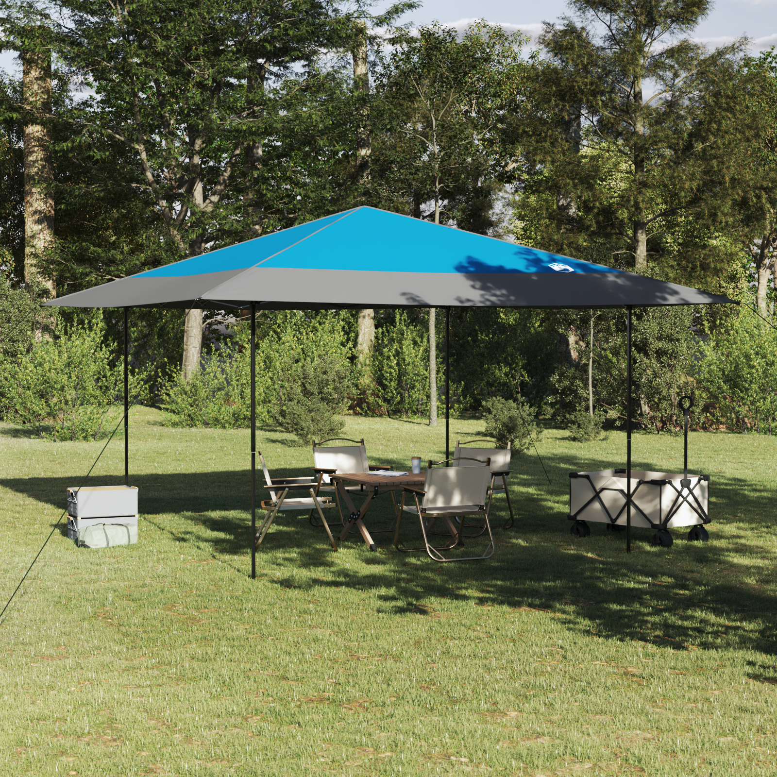Canopy telt Blå 400 x 400 x 227 / 236 / 245 cm Oxford-stoff