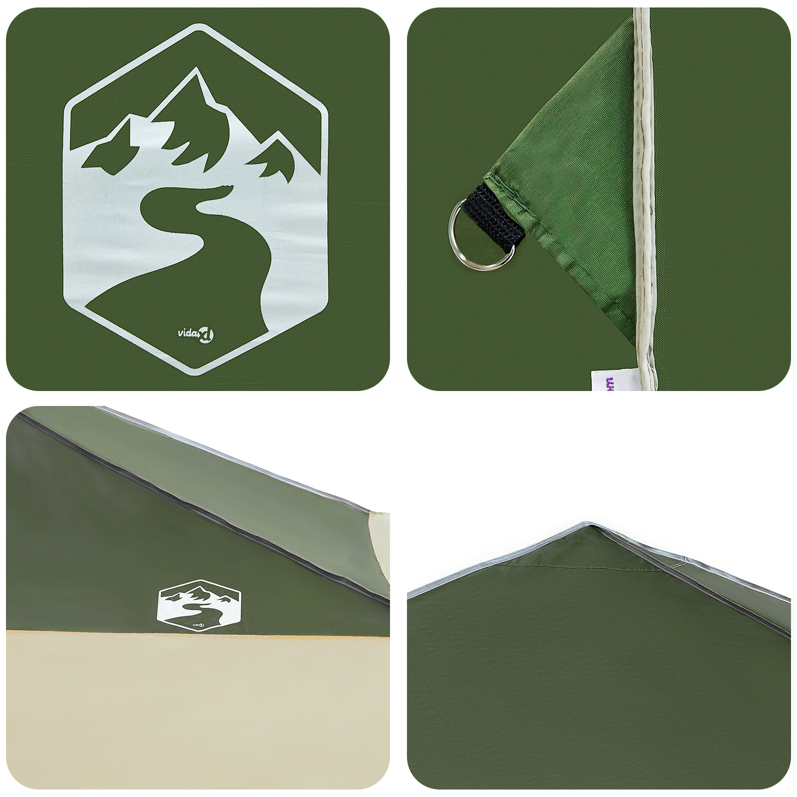 Canopy telt grønn 400 x 400 x 227 / 236 / 245 cm Oxford-stoff