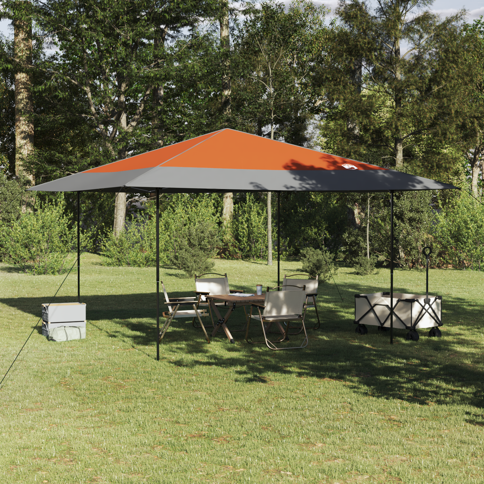 Canopy telt Oransje 400 x 400 x 227 / 236 / 245 cm Oxford-stoff