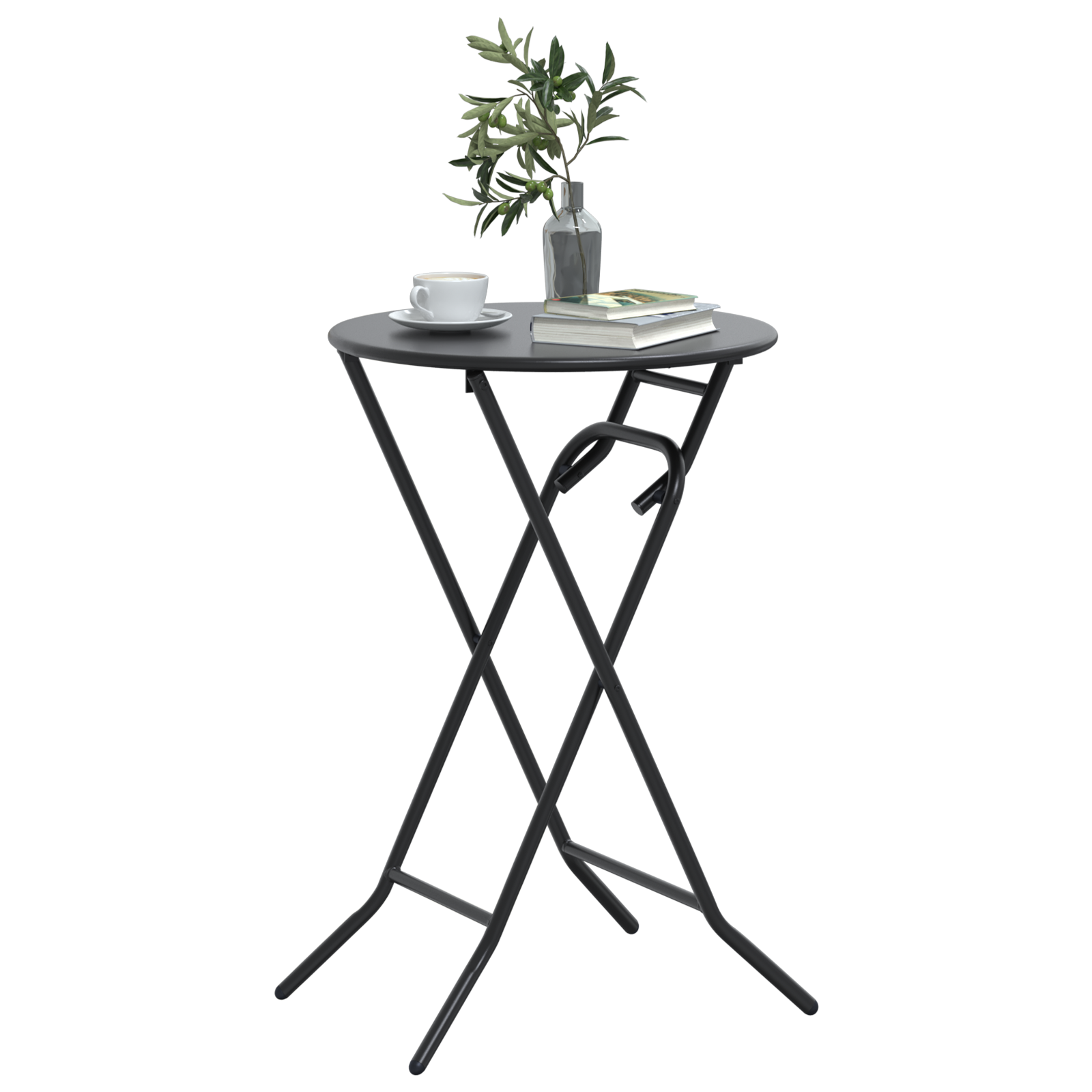 sammenleggbart hagebord Antrasitt Ø50x72 cm Stål