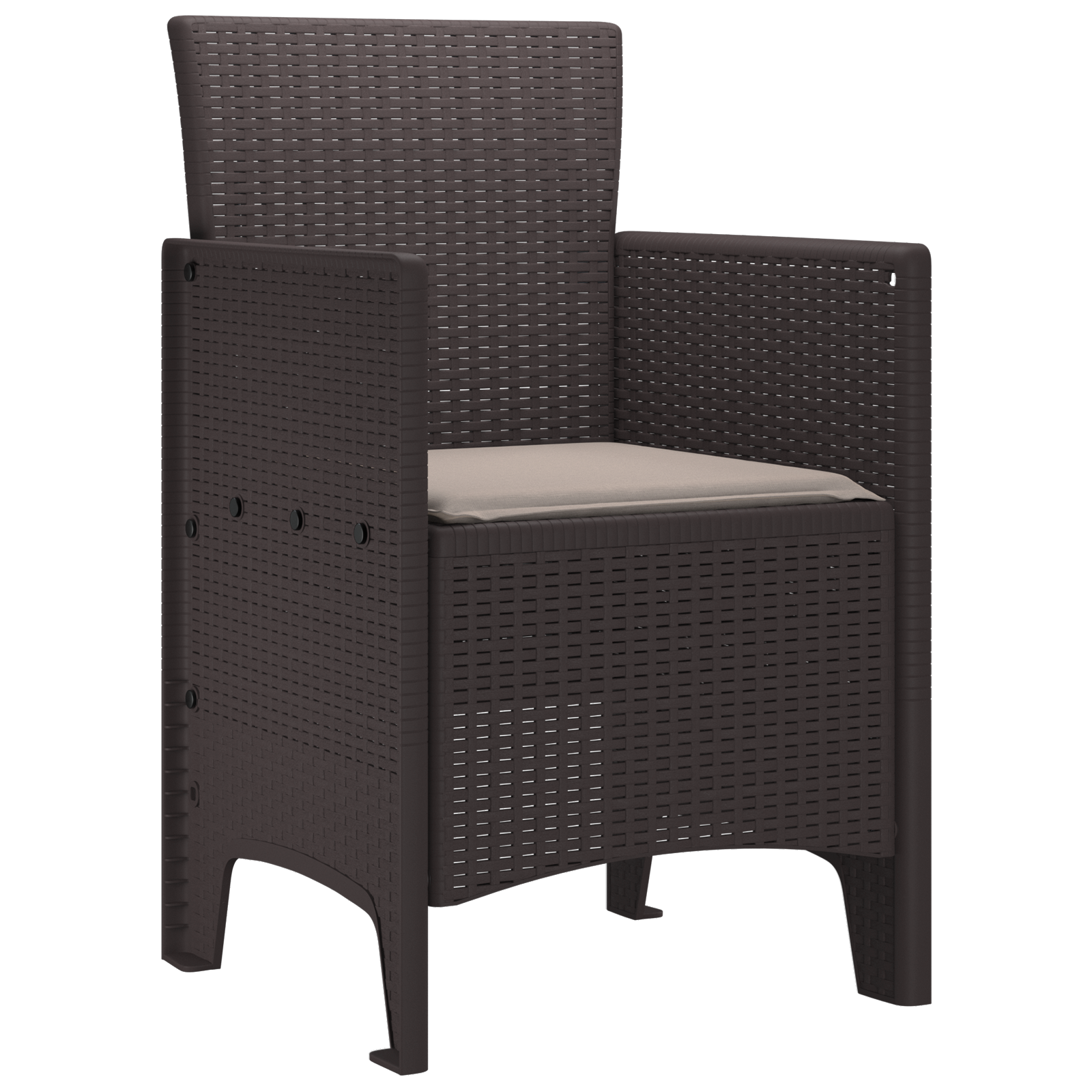 hagemøbler med puter 2 stk brun poly rattan