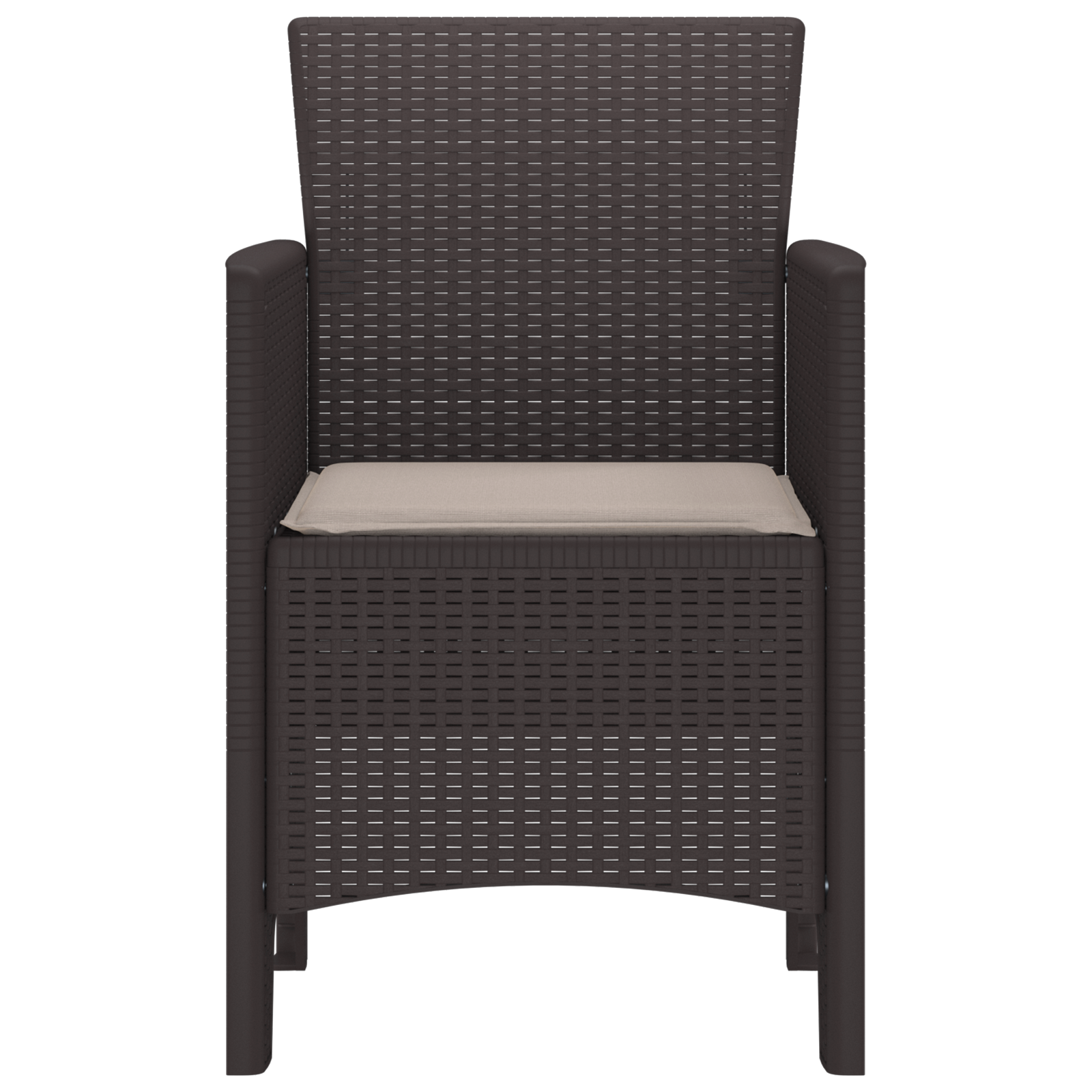 hagemøbler med puter 2 stk brun poly rattan