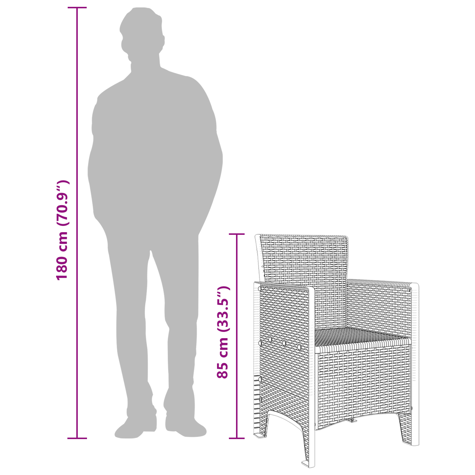 hagemøbler 4 stk Brun Poly Rattan
