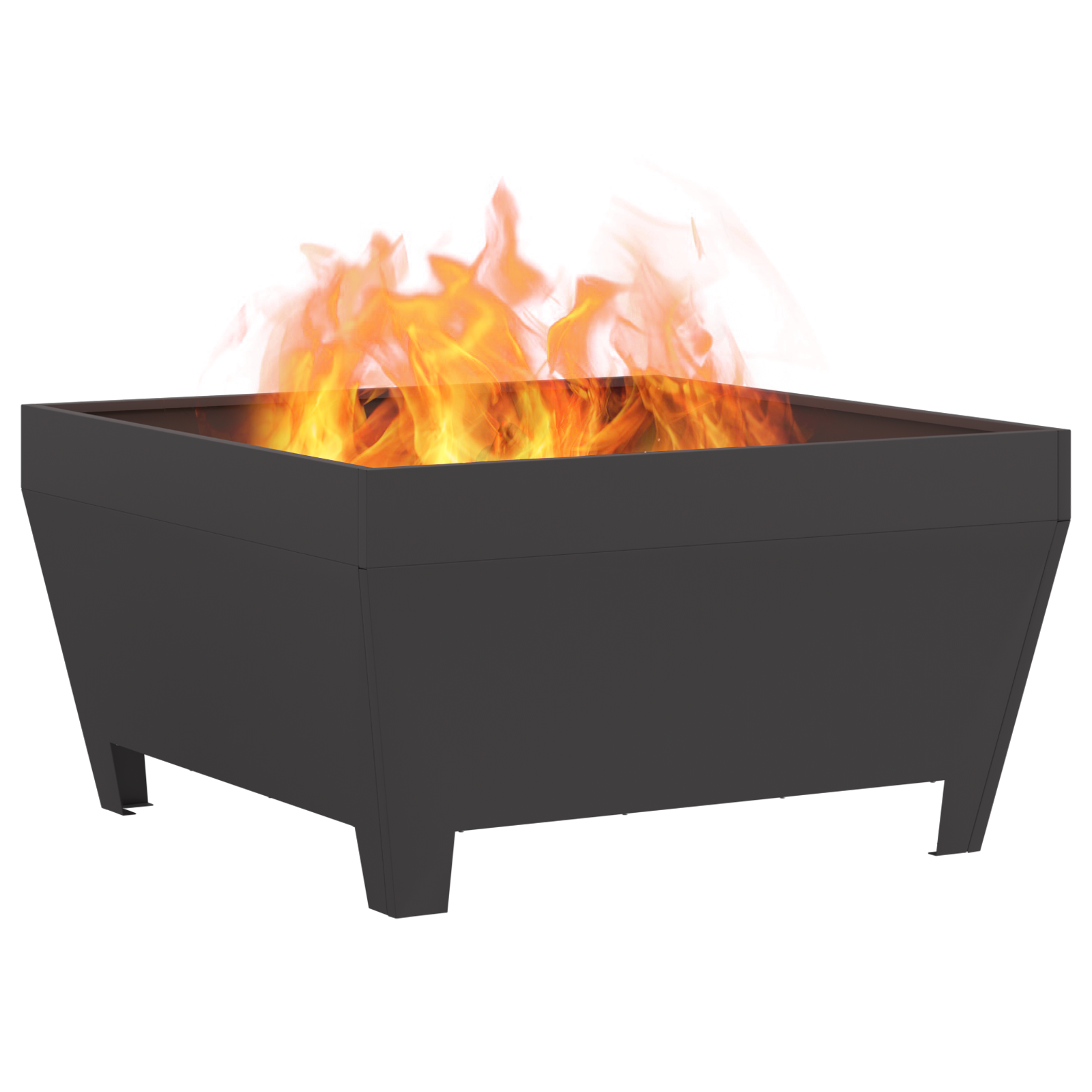 Fyrgrill Firkantet Svart 80x80x43 cm Stål