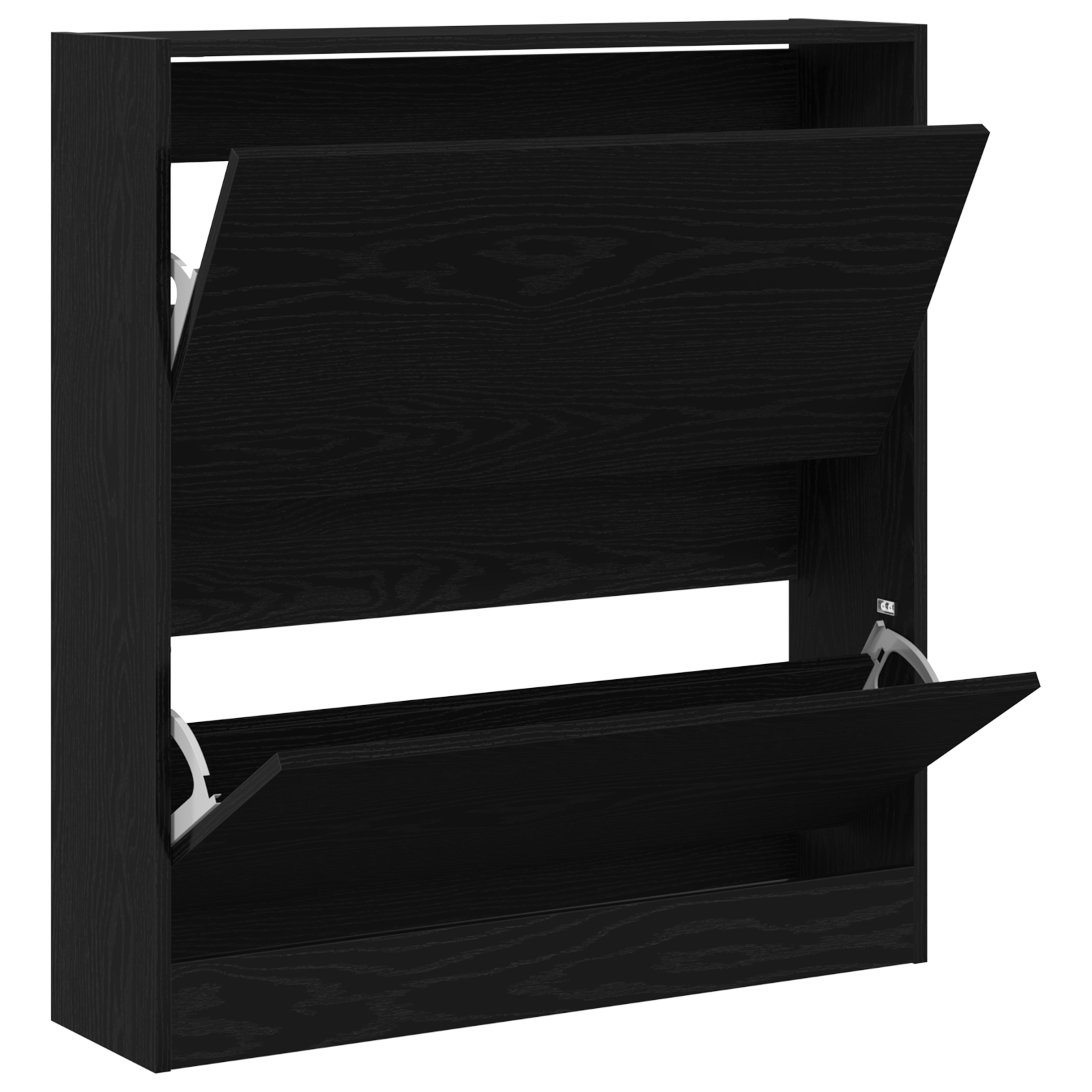 Skohylle med Flip Skuff Svart Eik 80x21x87,5 cm