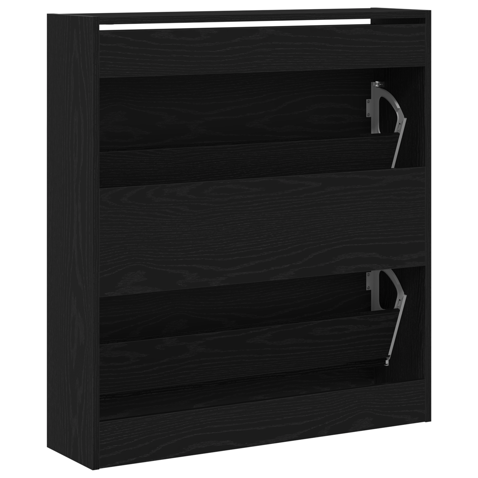 Skohylle med Flip Skuff Svart Eik 80x21x87,5 cm