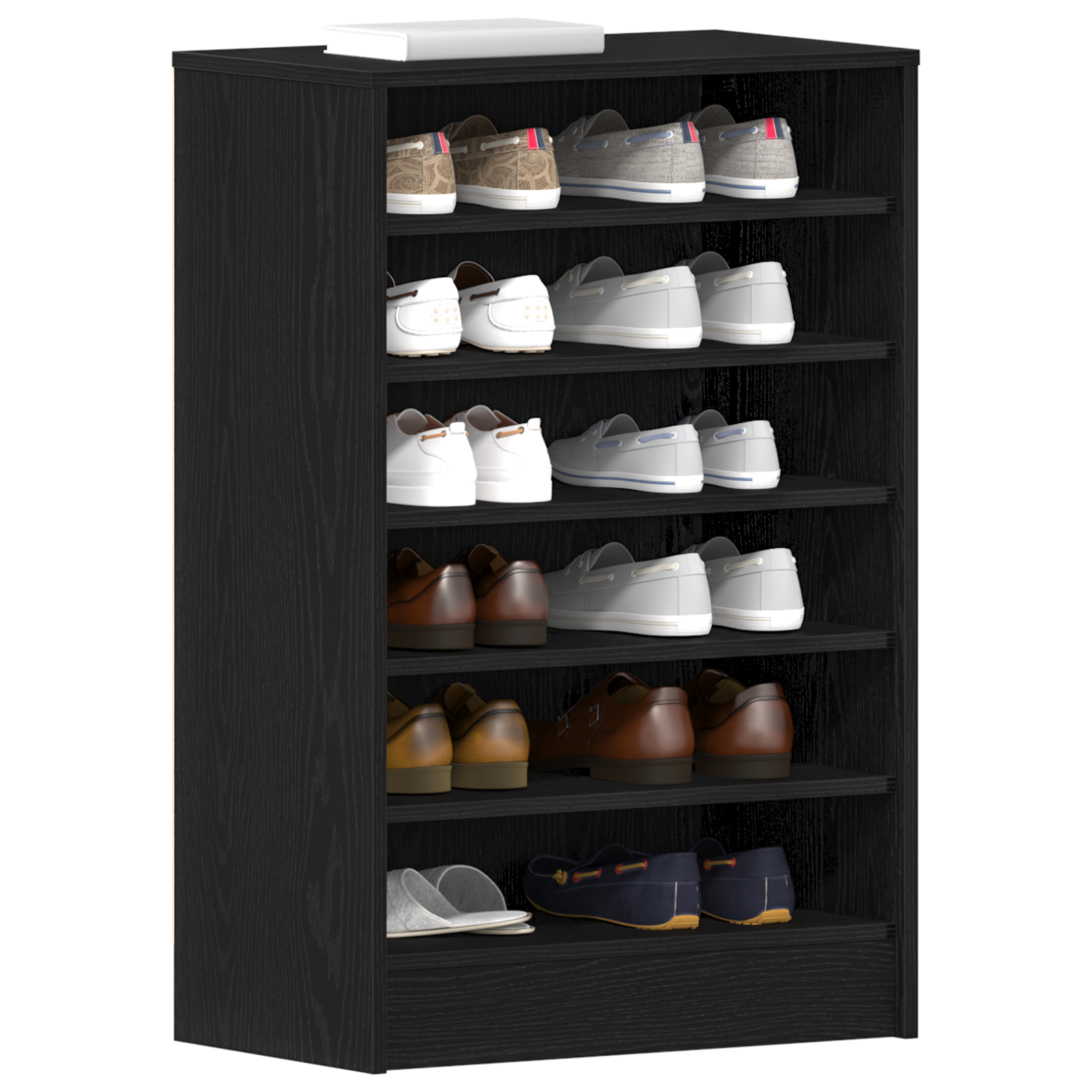 Skohylle Svart Eik 60x35x92 cm Laget av tre