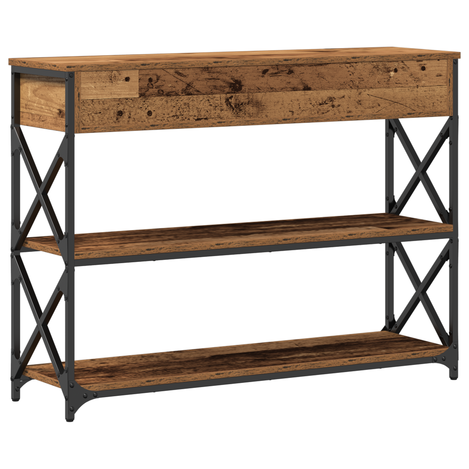 Konsollbord Gamle Tre 100x28x75 cm Ingeniørtre og Stål