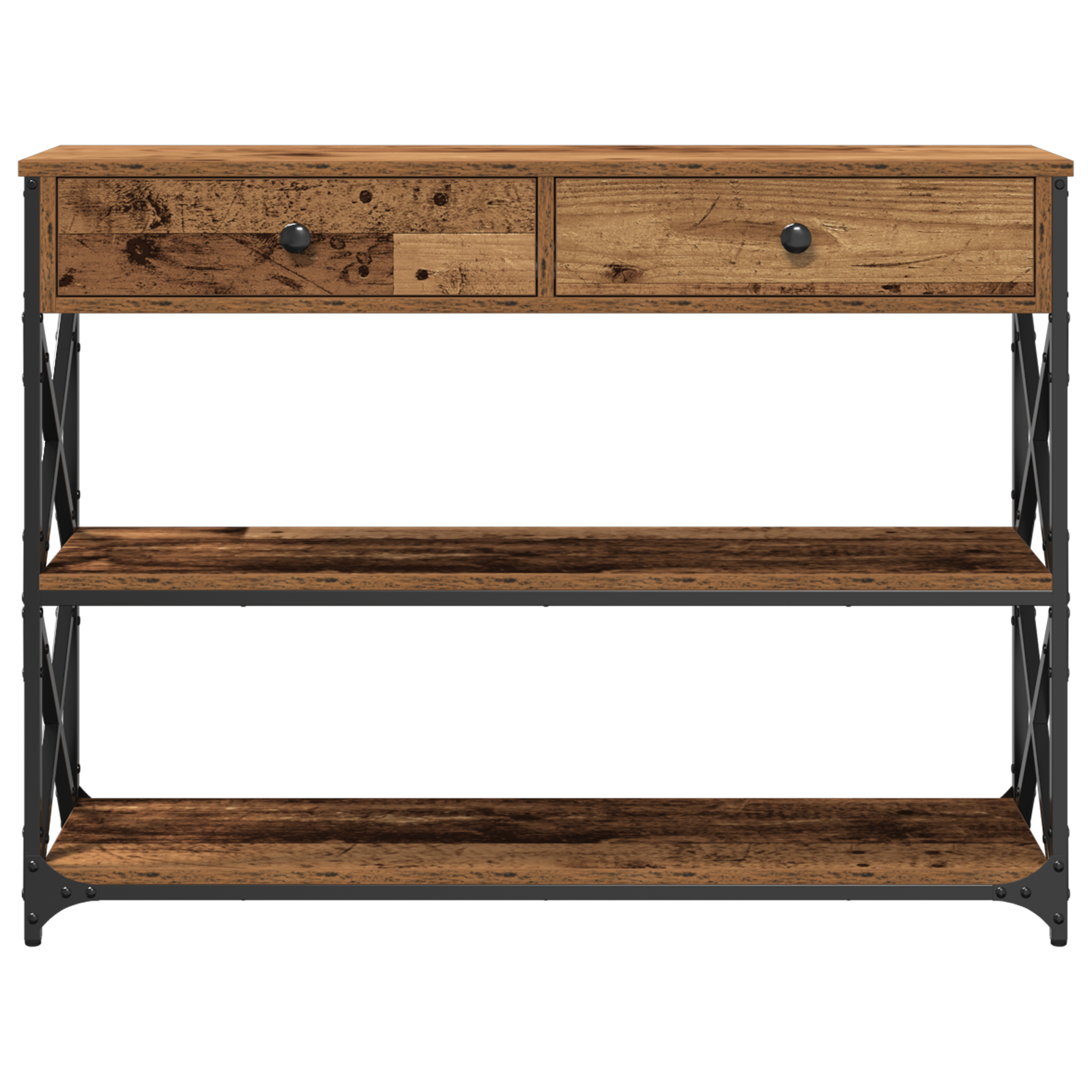 Konsollbord Gamle Tre 100x28x75 cm Ingeniørtre og Stål