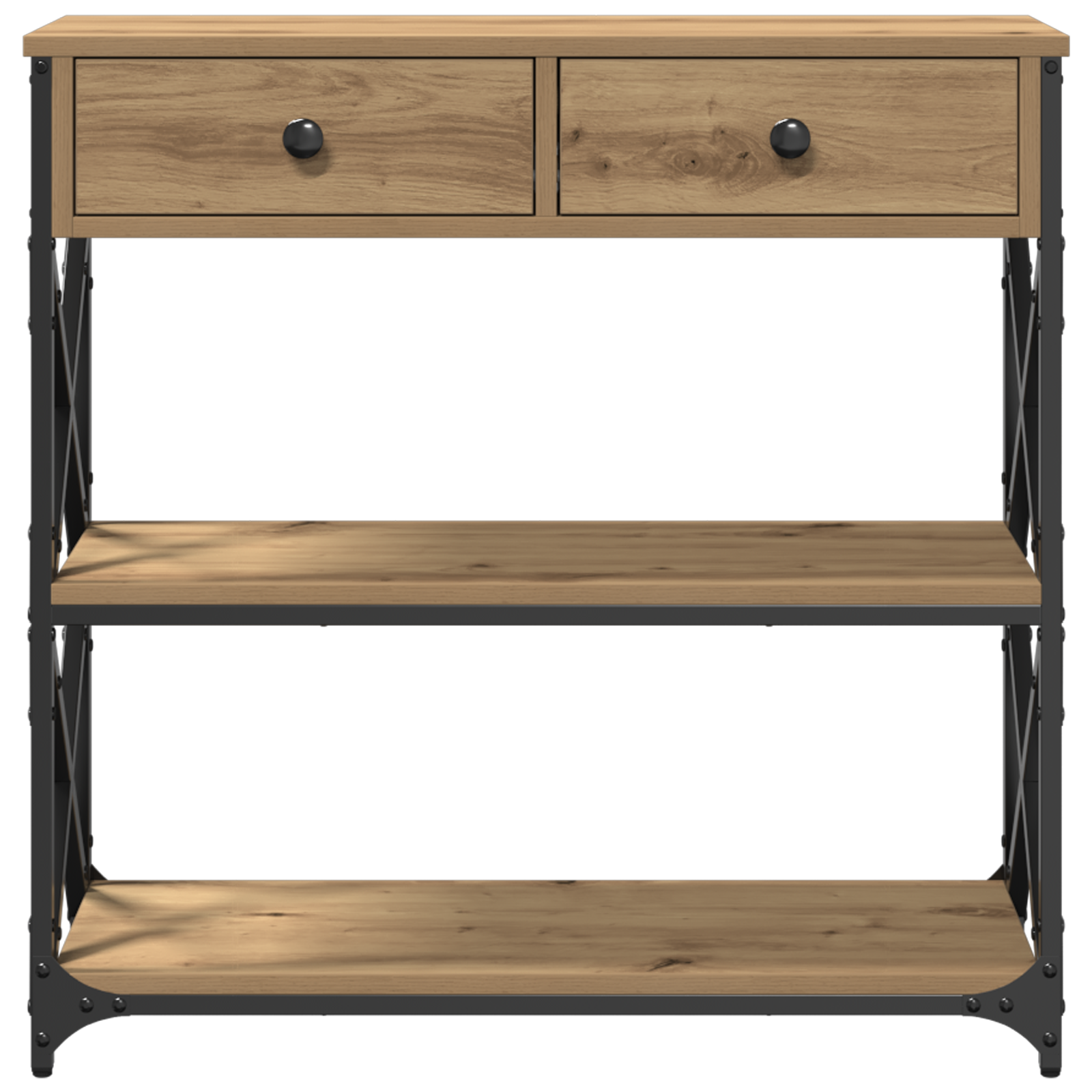 Konsollbord Artisan Eik 75x28x75 cm Ingeniørtre og Stål