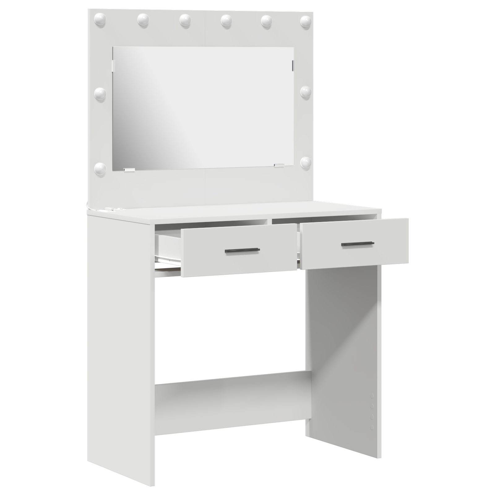 Sminkebord med LED-lys - Hvit, 78,5 x 41 x 135 cm