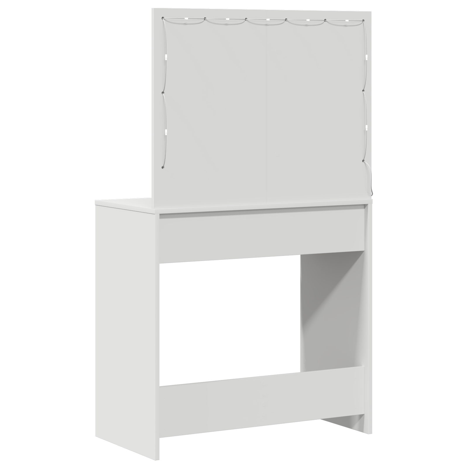 Sminkebord med LED-lys - Hvit, 78,5 x 41 x 135 cm