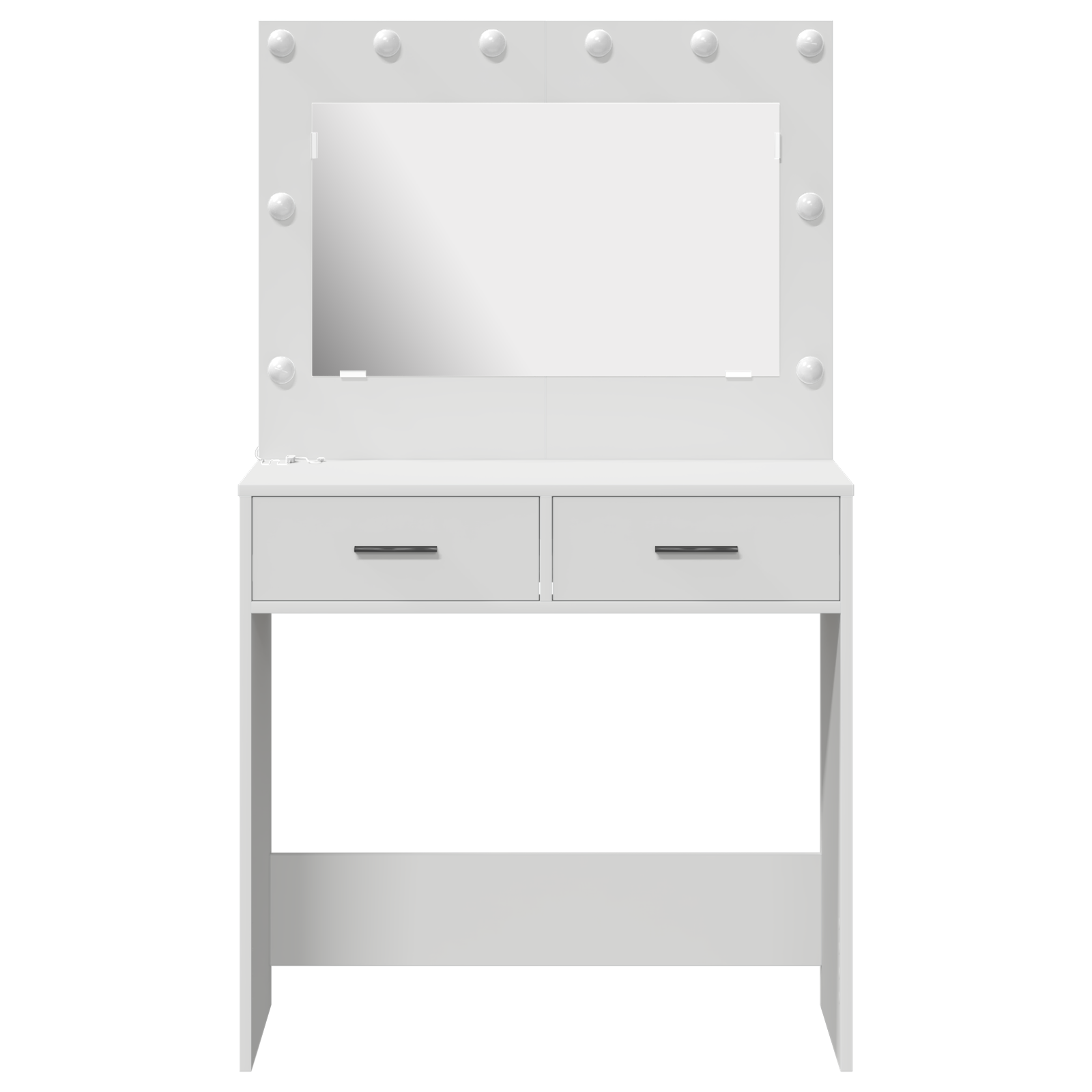 Sminkebord med LED-lys - Hvit, 78,5 x 41 x 135 cm
