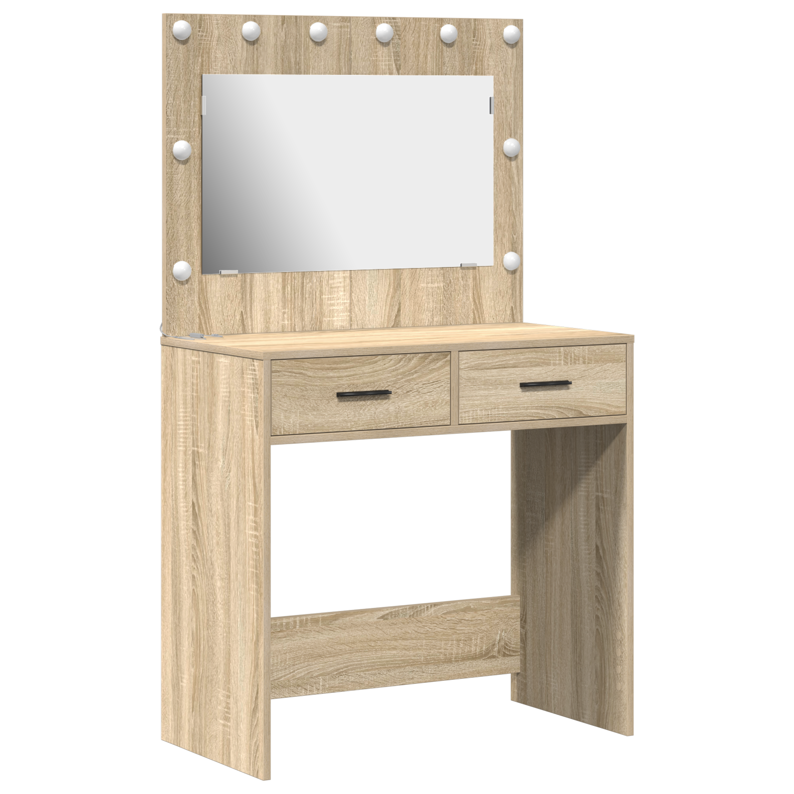 Dressing Table med LED-lamper Sonoma Eik 78.5x41x135 cm