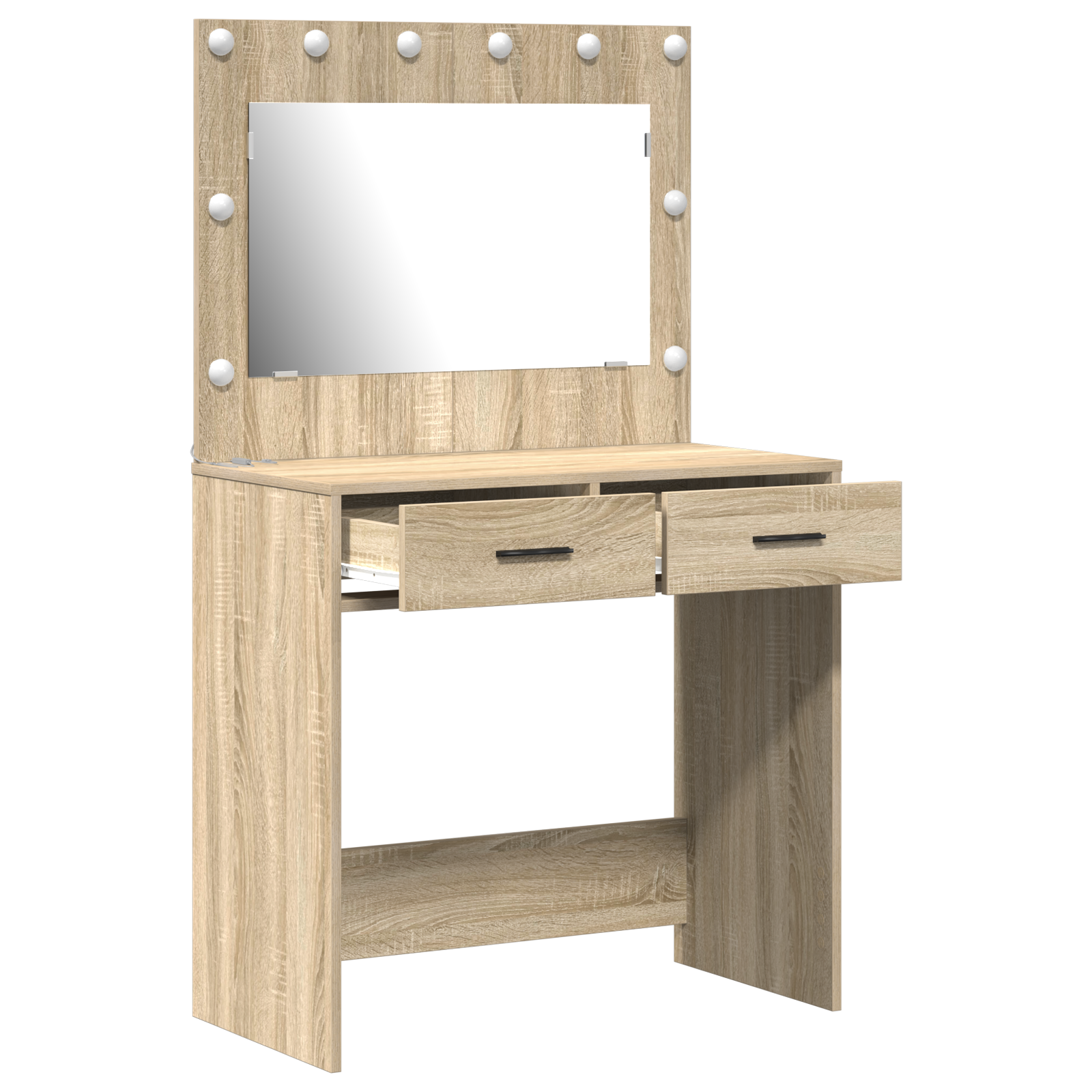 Dressing Table med LED-lamper Sonoma Eik 78.5x41x135 cm
