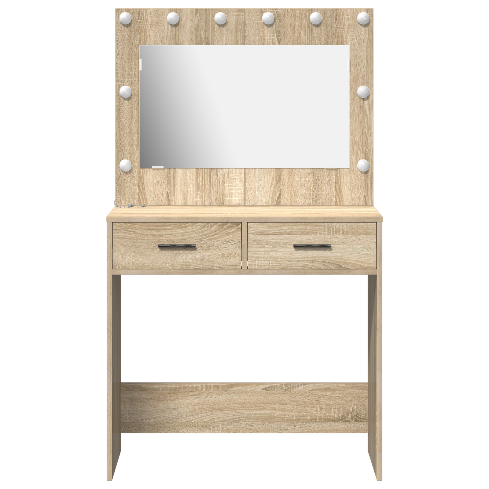 Dressing Table med LED-lamper Sonoma Eik 78.5x41x135 cm