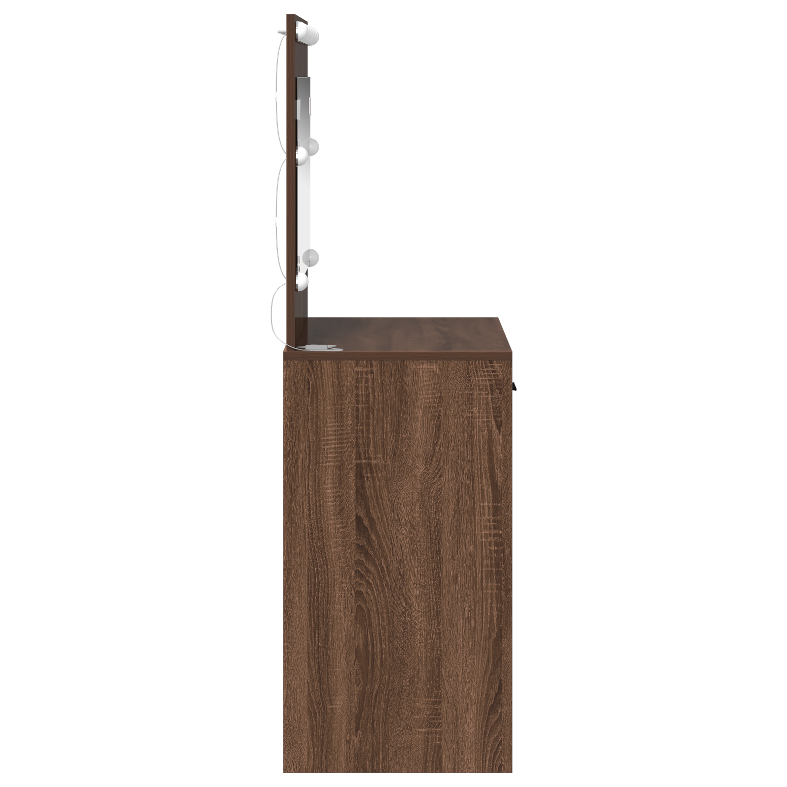 Sminkebord med LED-lys Brun Eik 78,5x41x135 cm