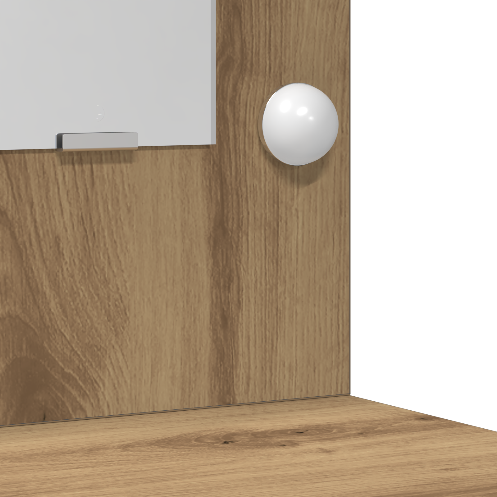 sminkebord med LED-lamper kunstnerisk eik 78,5x41x135 cm