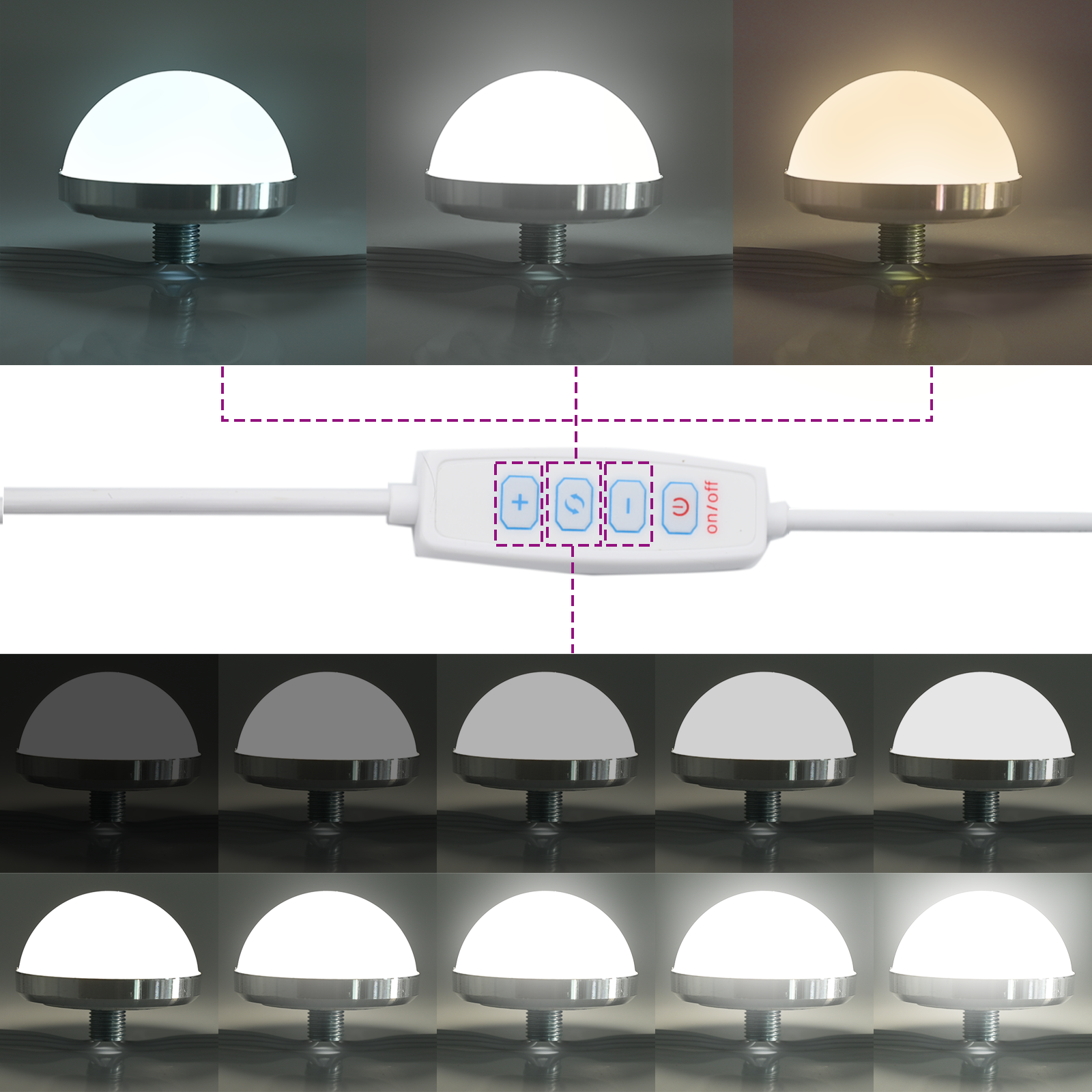 sminkebord med LED-lamper kunstnerisk eik 78,5x41x135 cm