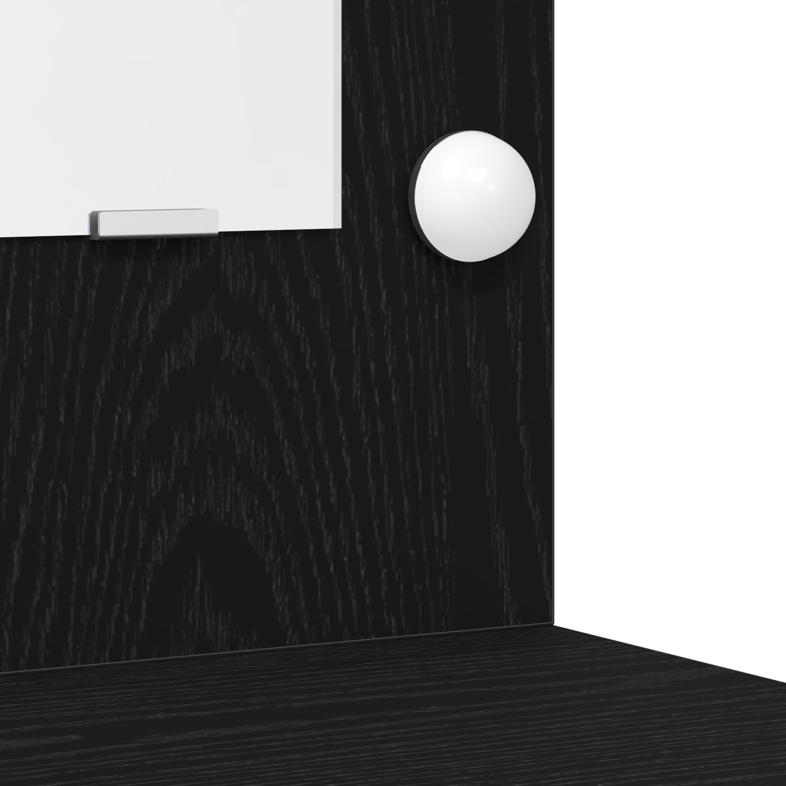 Dressing Table med LED-lamper Svart Eik 50x41x135 cm