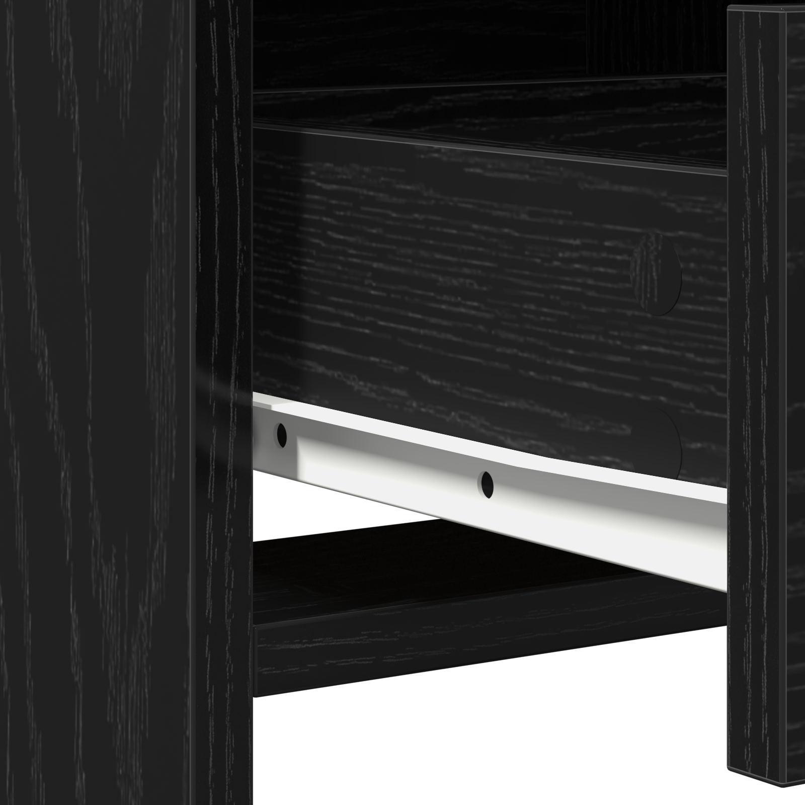Dressing Table med LED-lamper Svart Eik 50x41x135 cm