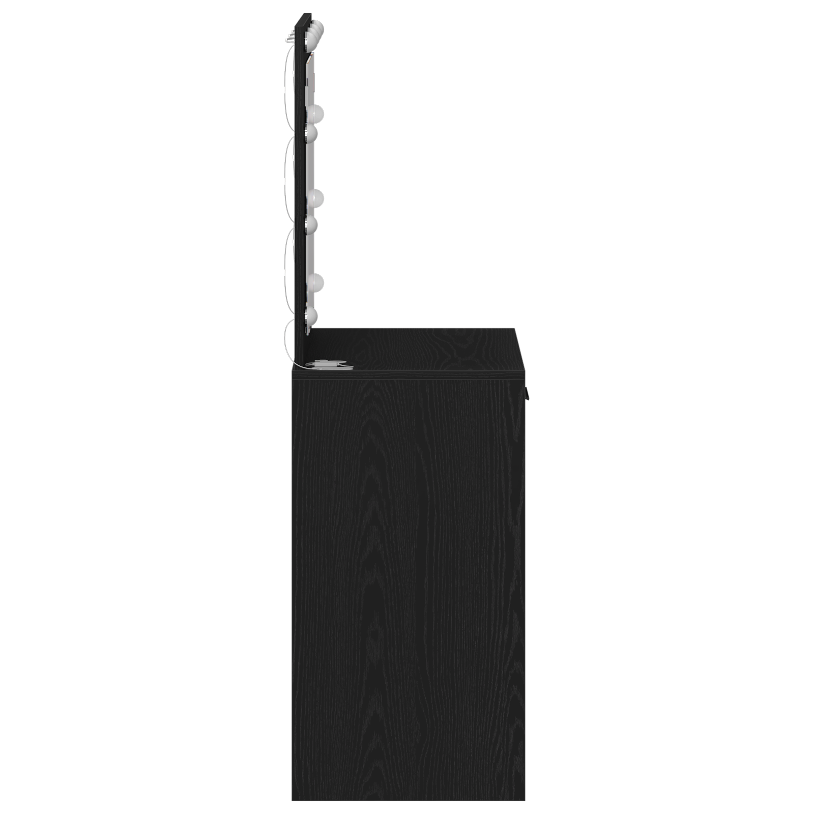 Dressing Table med LED-lamper Svart Eik 50x41x135 cm