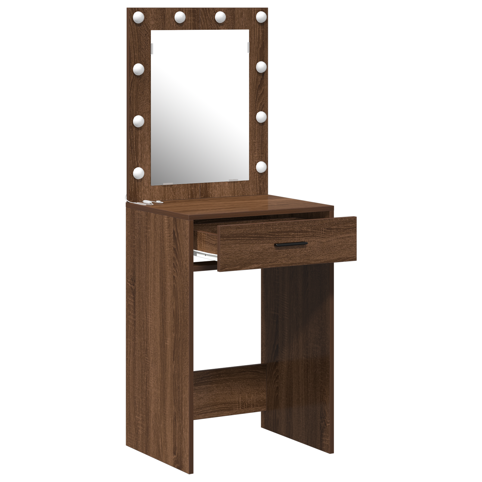 Sminkebord med LED Lys Brun Eik 50x41x135 cm