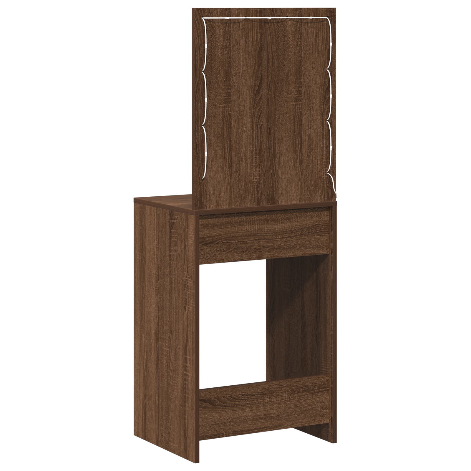 Sminkebord med LED Lys Brun Eik 50x41x135 cm