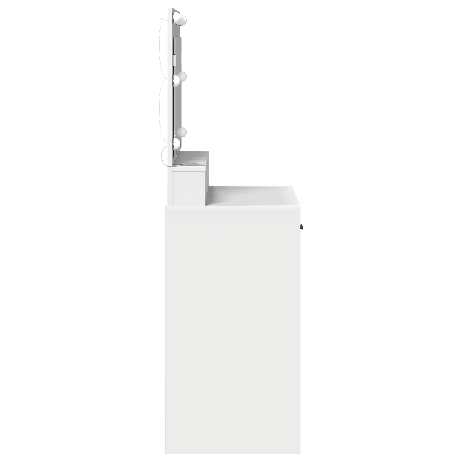 Sminkebord med LED-lys, Hvit, 79x41x135 cm