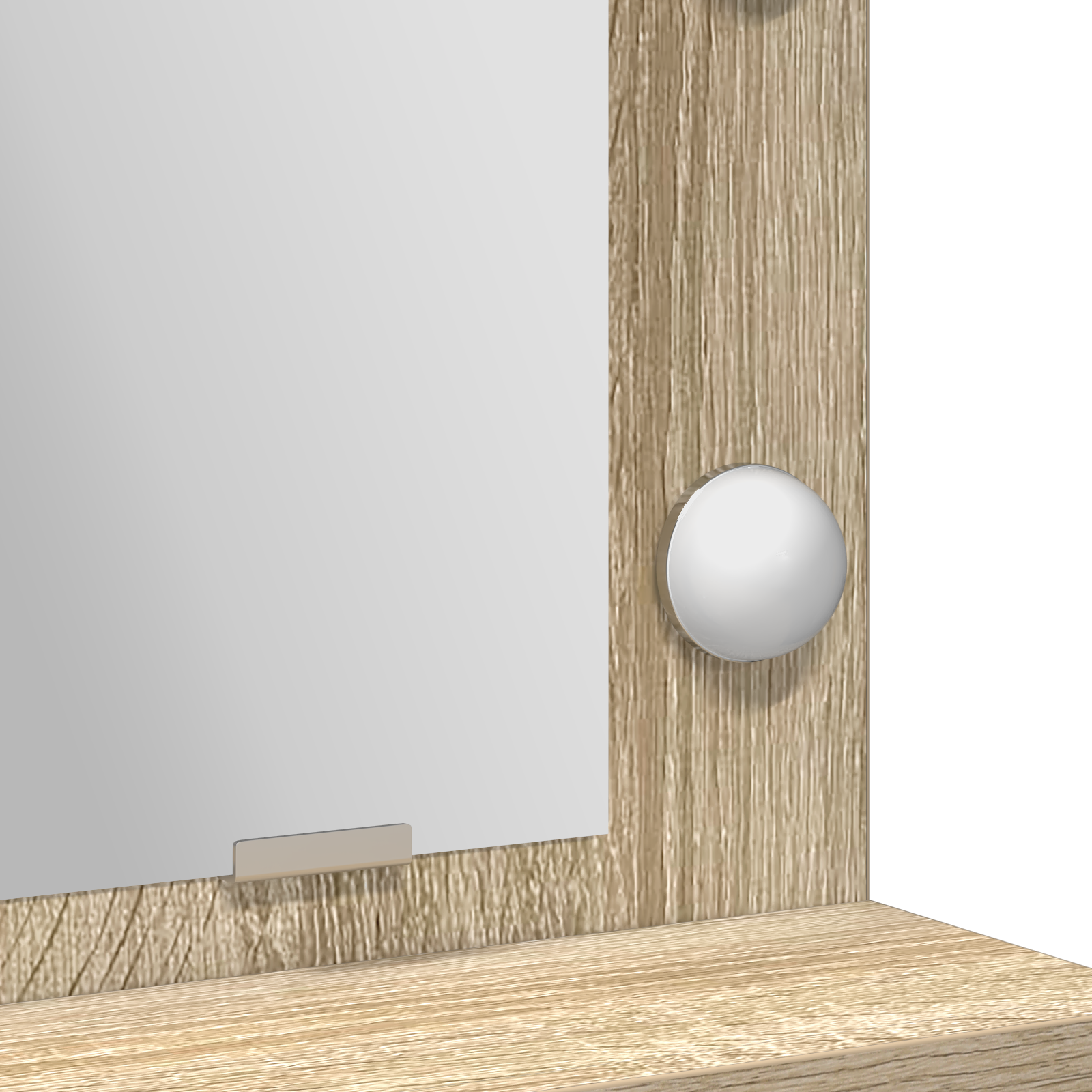 Dressing Table med LED Lys i Sonoma Oak, 50x41x135 cm