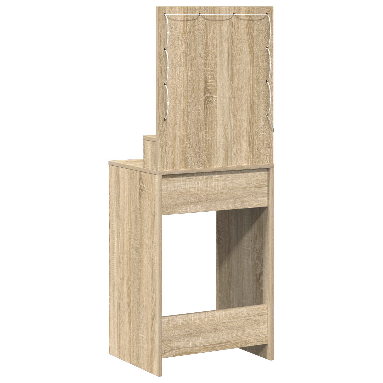 Dressing Table med LED Lys i Sonoma Oak, 50x41x135 cm