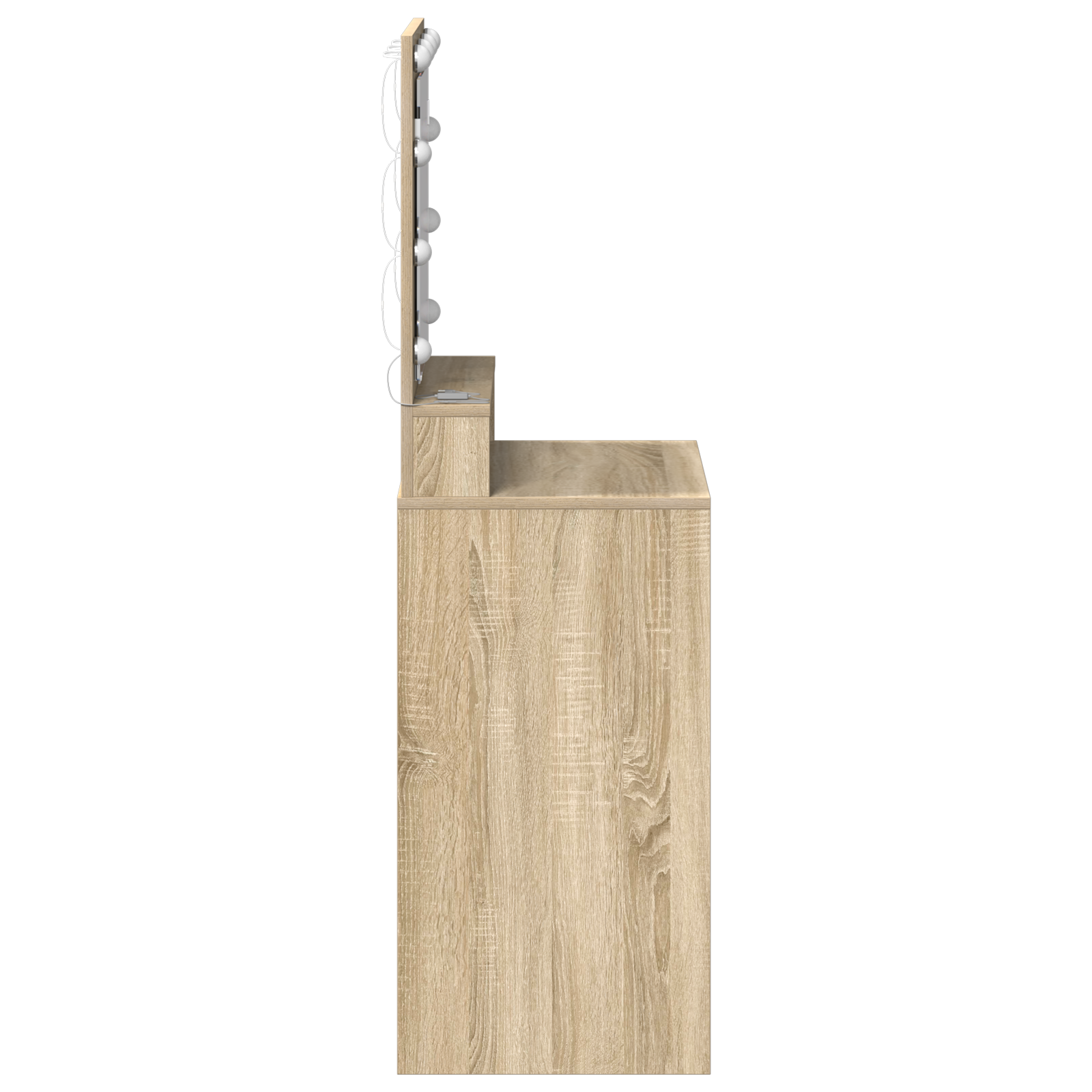 Dressing Table med LED Lys i Sonoma Oak, 50x41x135 cm
