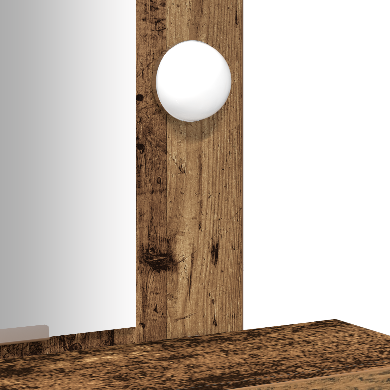 Sminkebord med LED-lamper Gammelt tre 50x41x140 cm