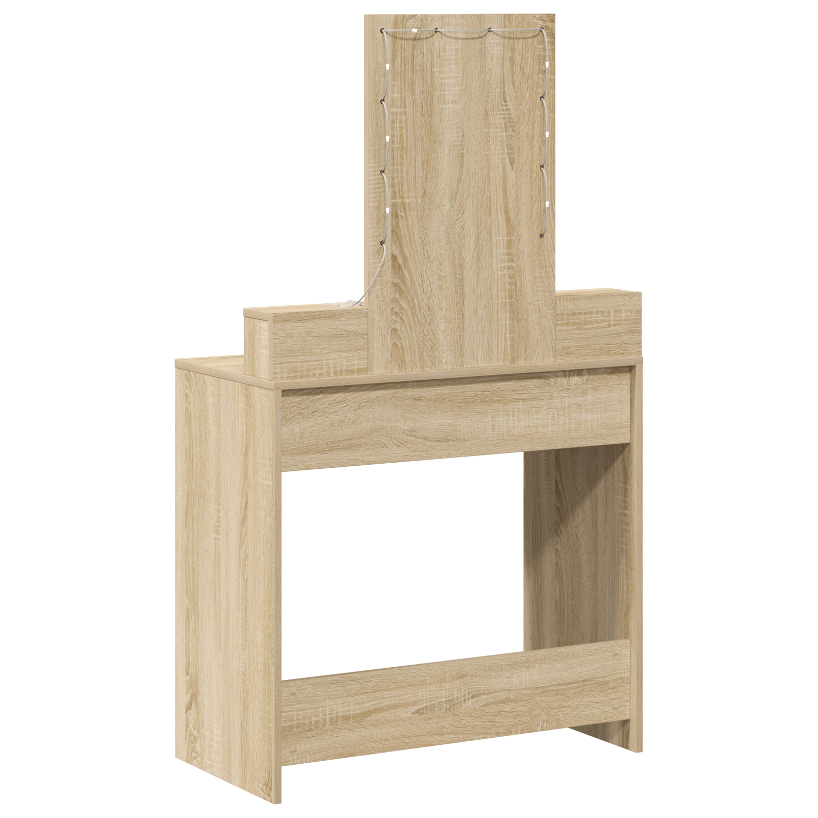 Sminkebord med LED-lamper Sonoma Eik 79x41x140 cm