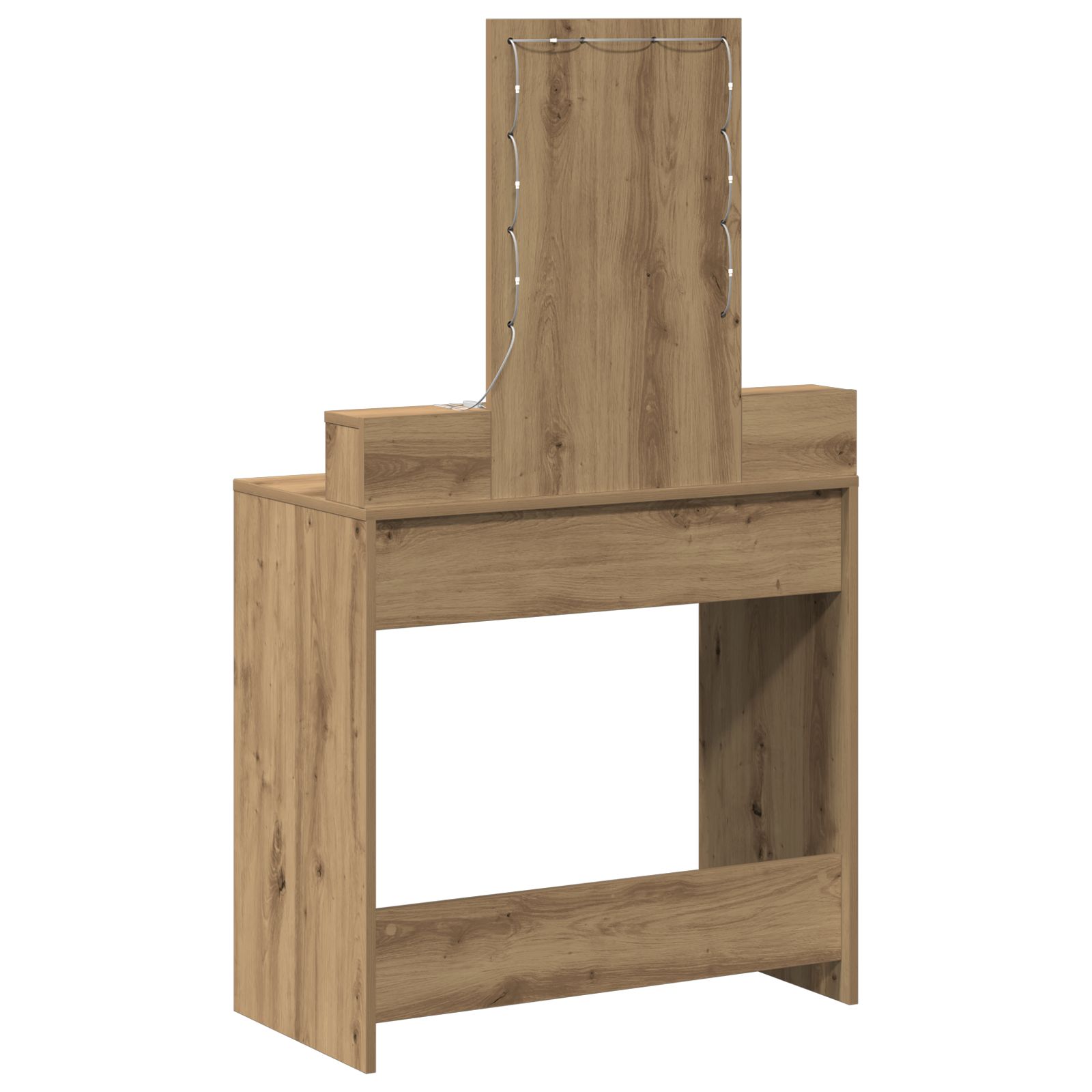 Sminkebord med LED-lys i Artisan Eik 79x41x140 cm