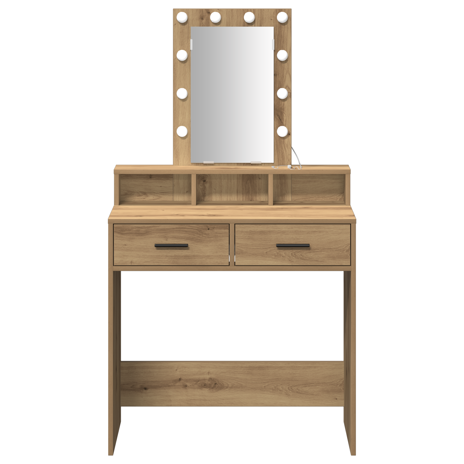 Sminkebord med LED-lys i Artisan Eik 79x41x140 cm