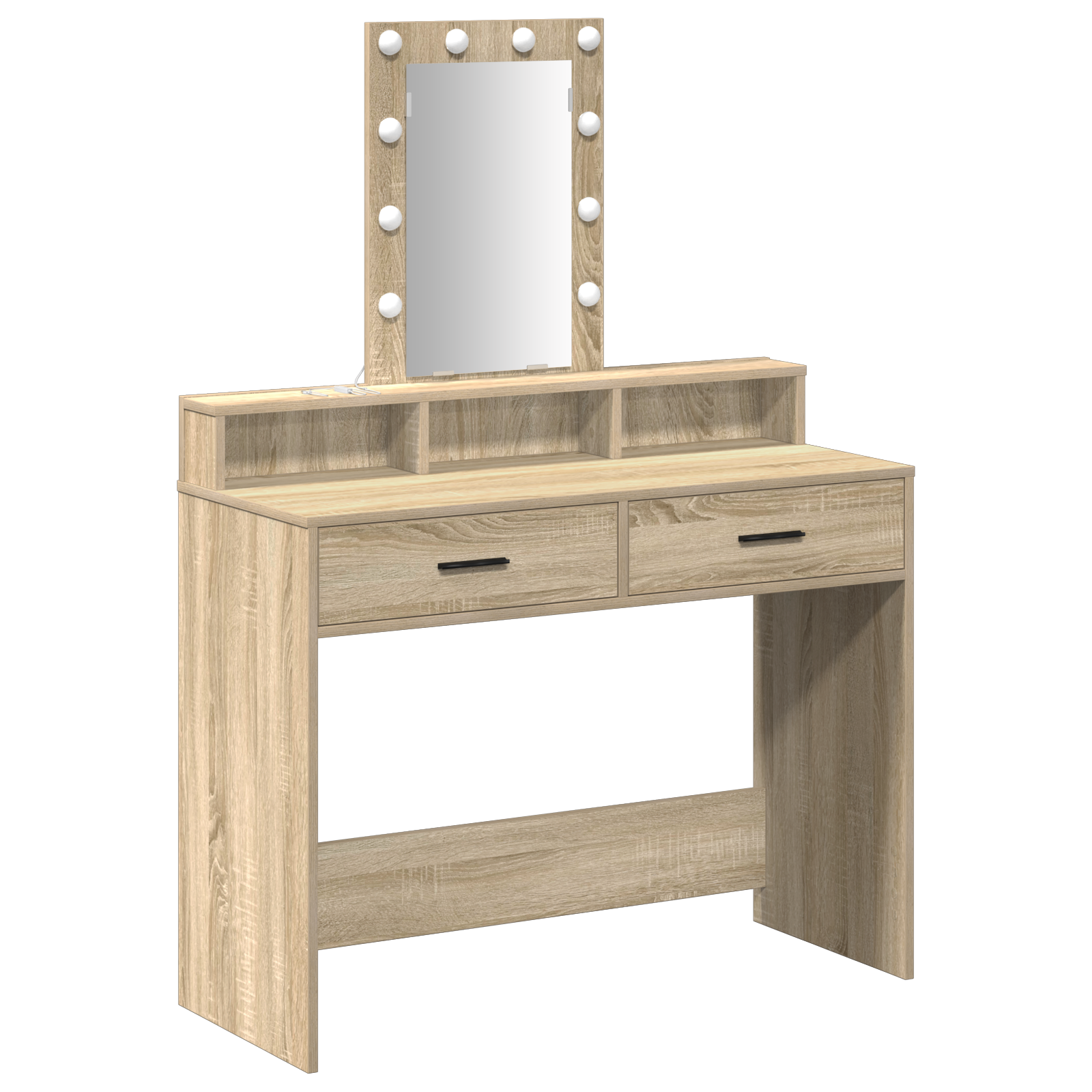 Dressing Table med LED lys Sonoma Eik 100x41x140 cm