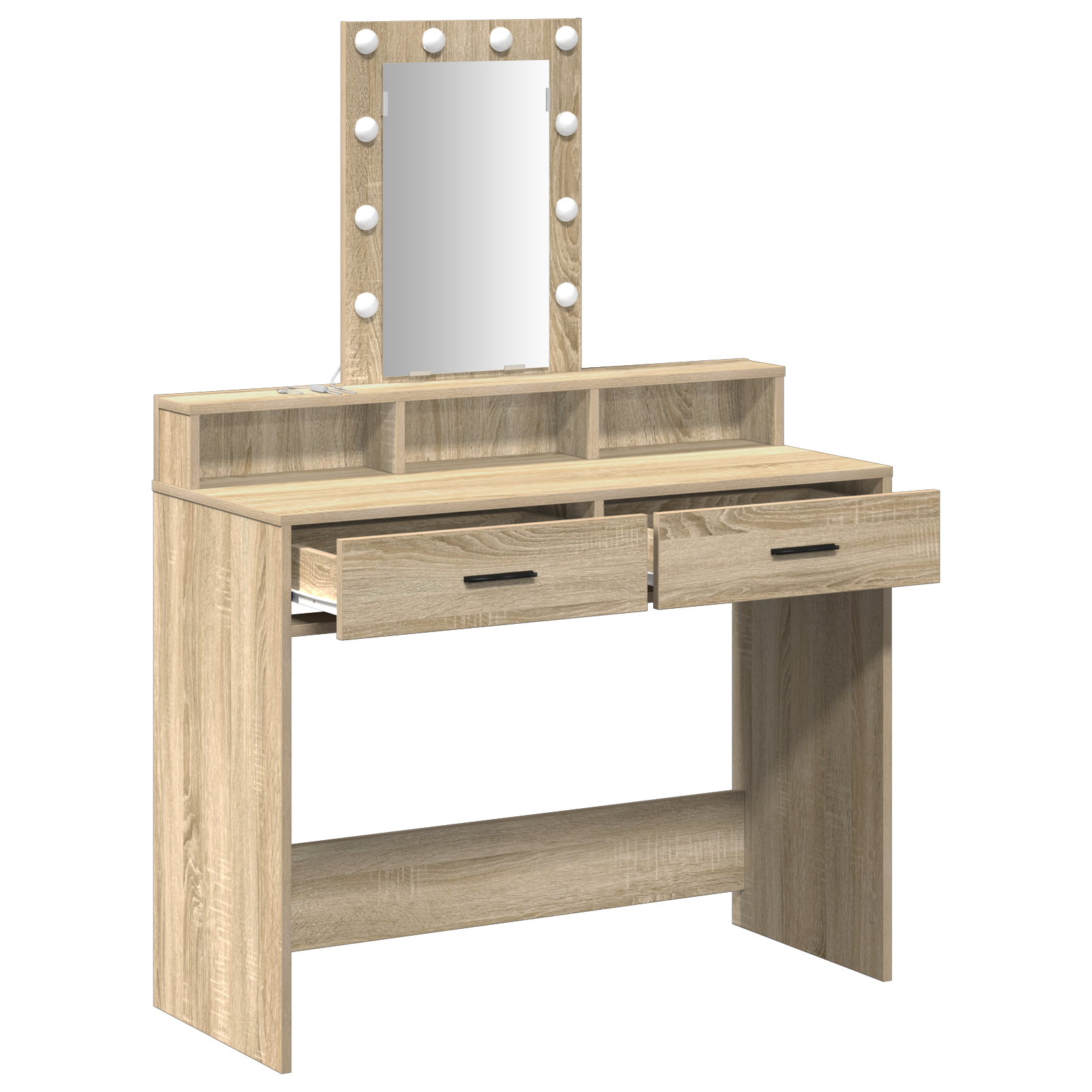 Dressing Table med LED lys Sonoma Eik 100x41x140 cm