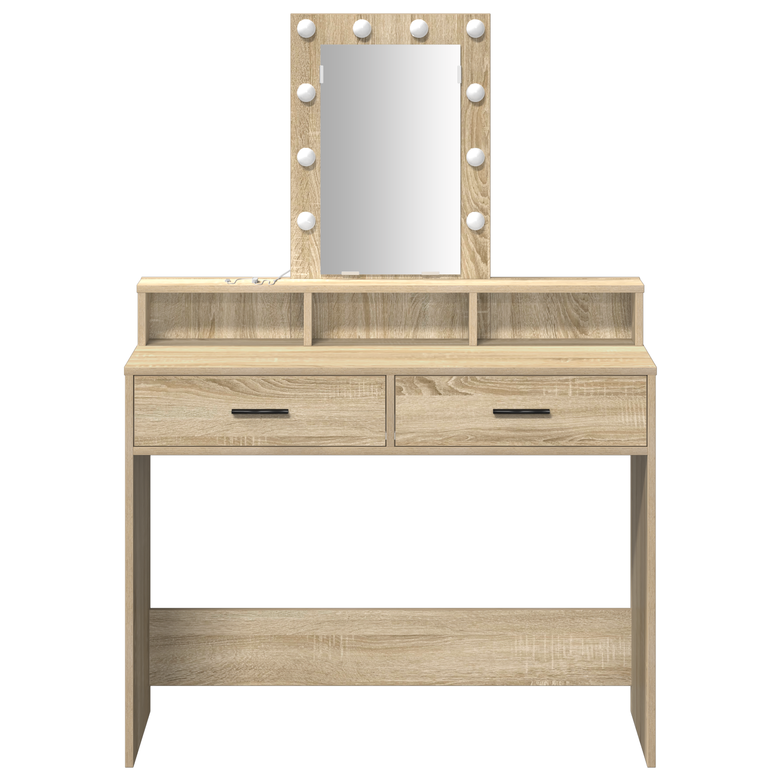 Dressing Table med LED lys Sonoma Eik 100x41x140 cm