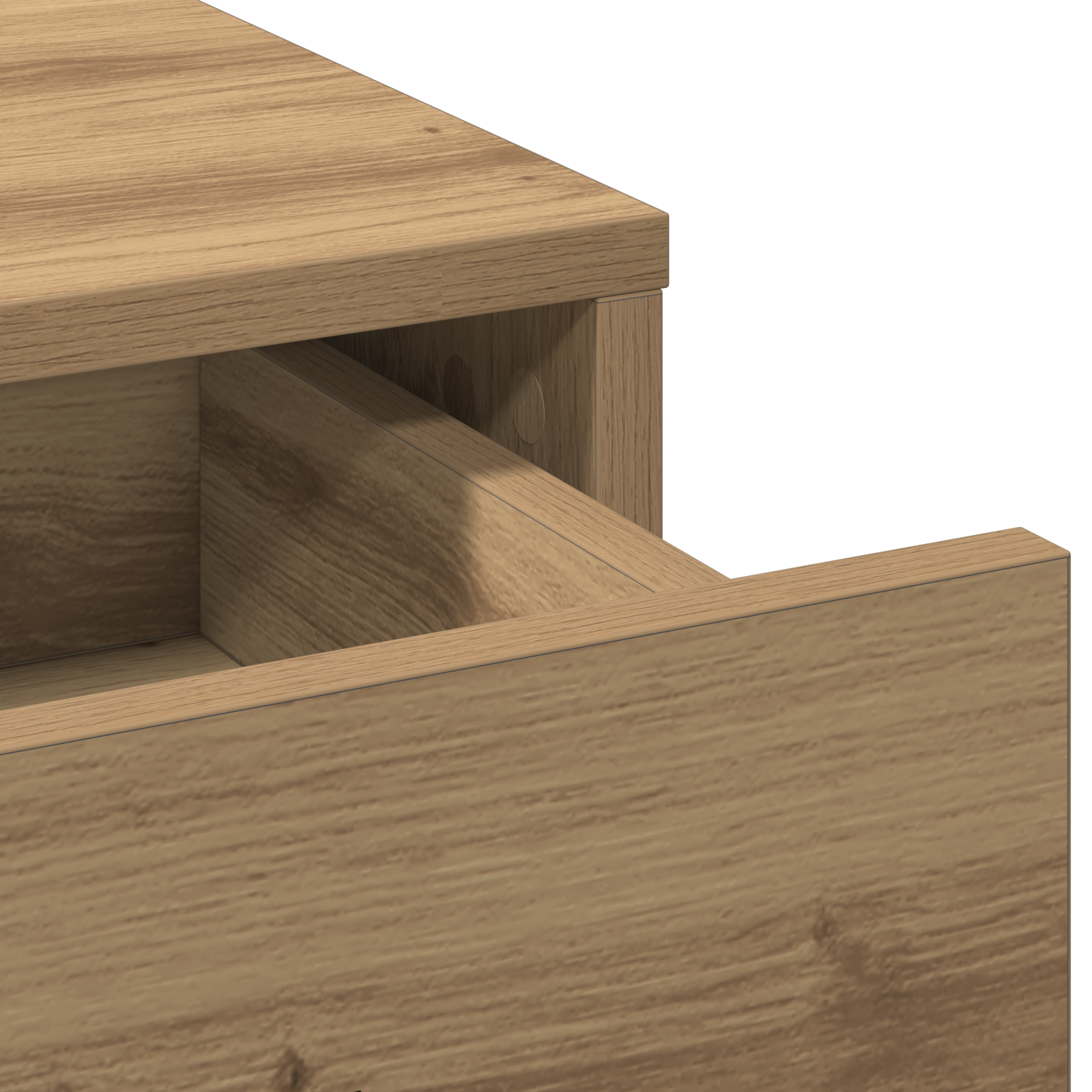 Sminkebord med LED-lamper Artisan Eik 100x41x140 cm