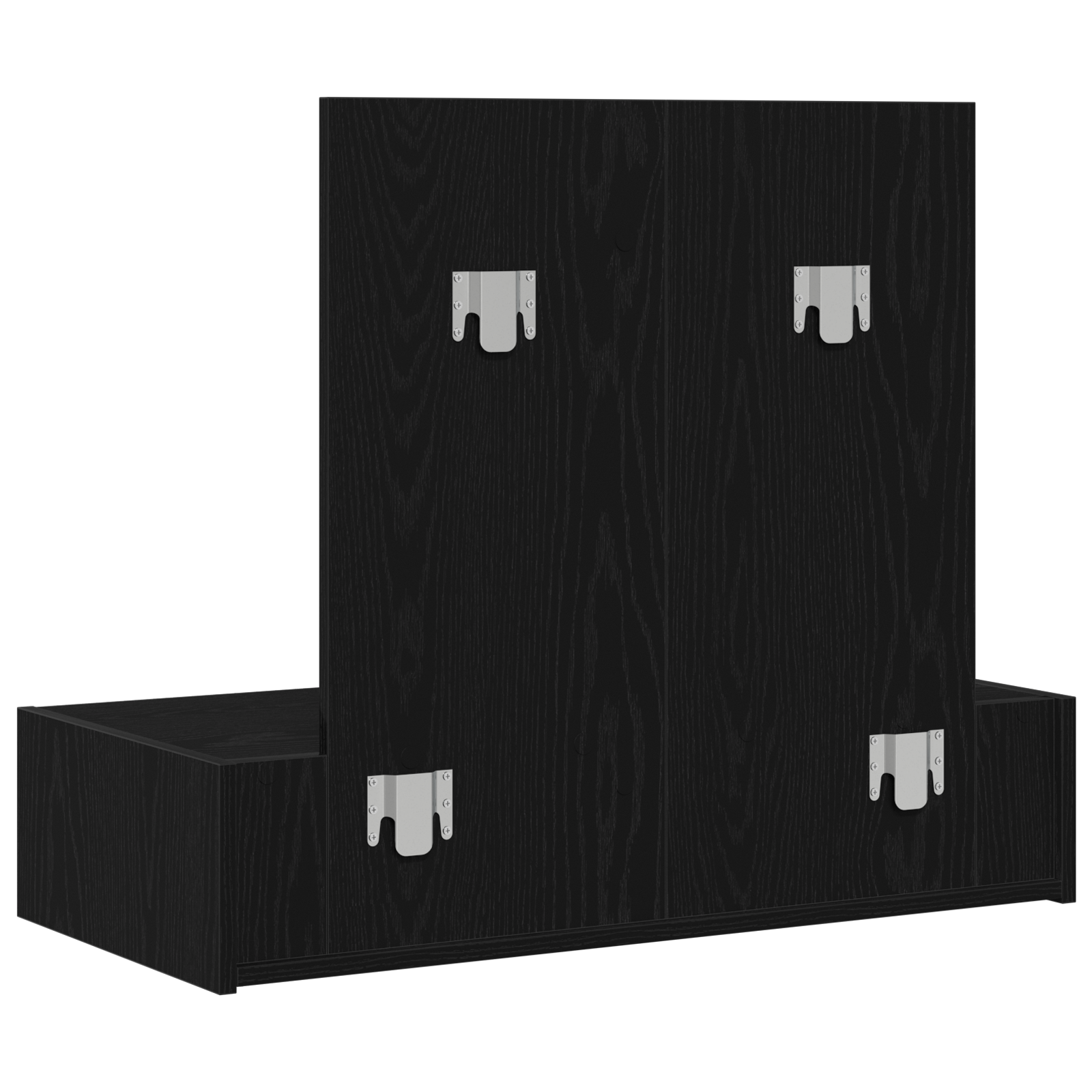 vegghengt sminkebord svart eik 83x40x70 cm