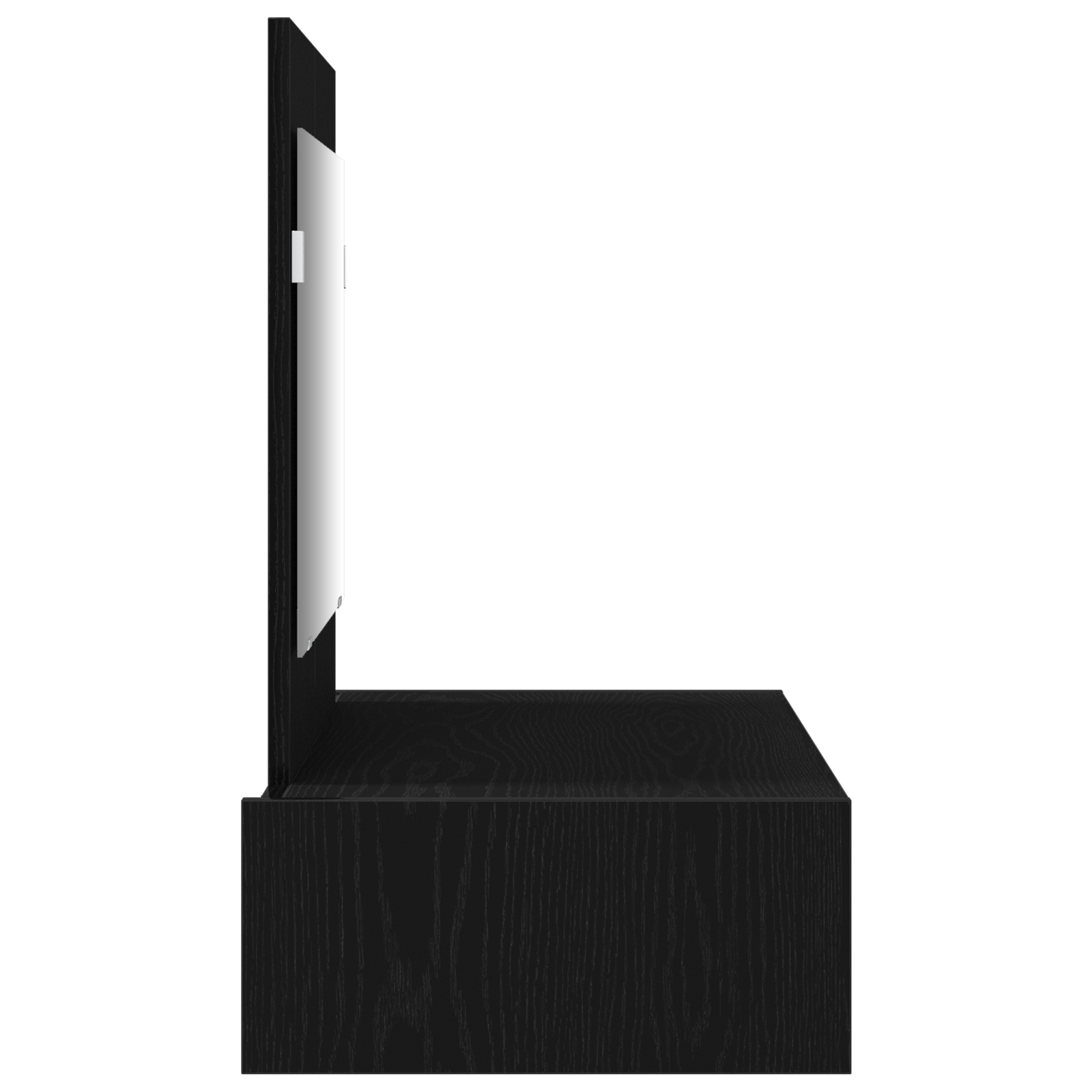 vegghengt sminkebord svart eik 83x40x70 cm