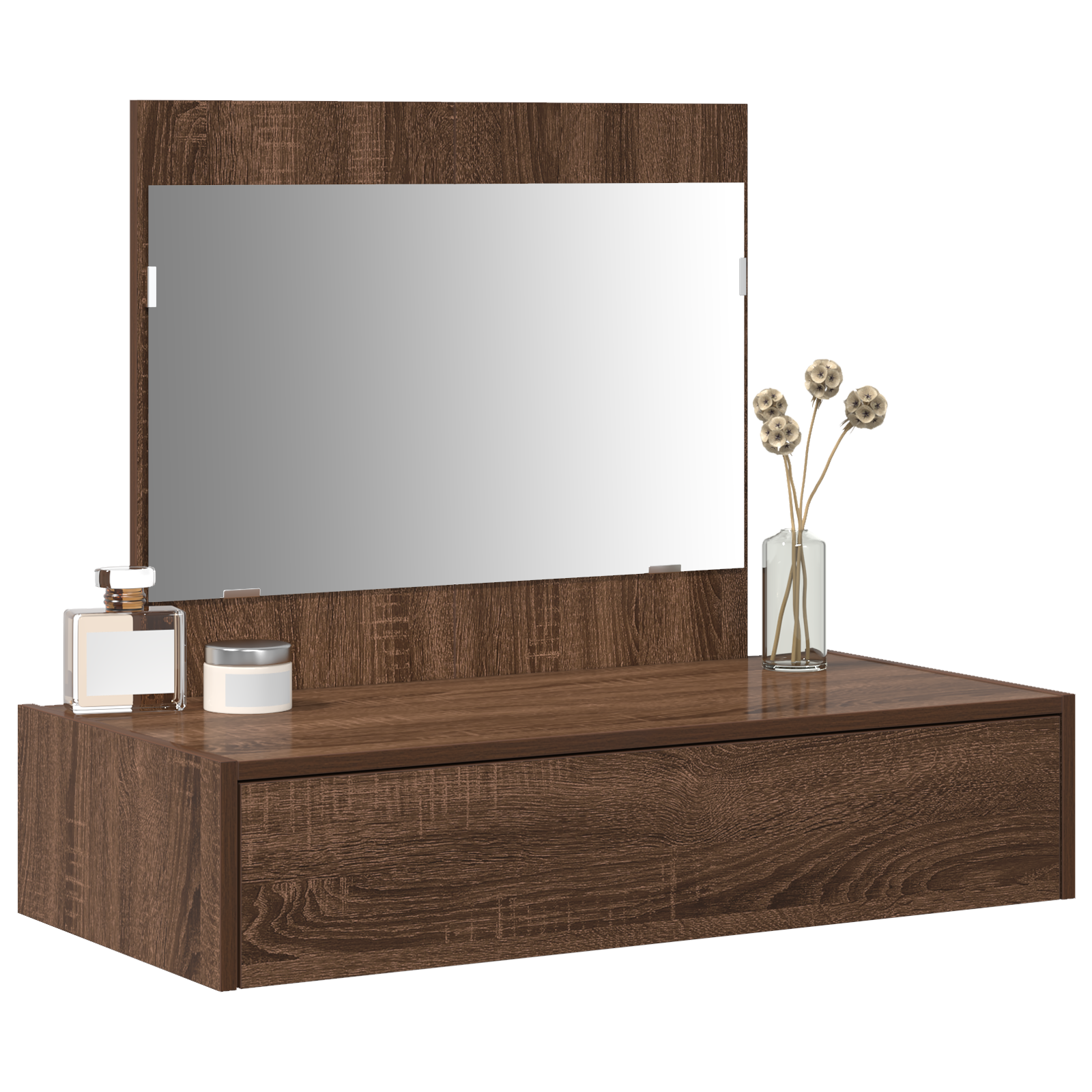 Vegghengt sminkebord Brun Eik 83x40x70 cm