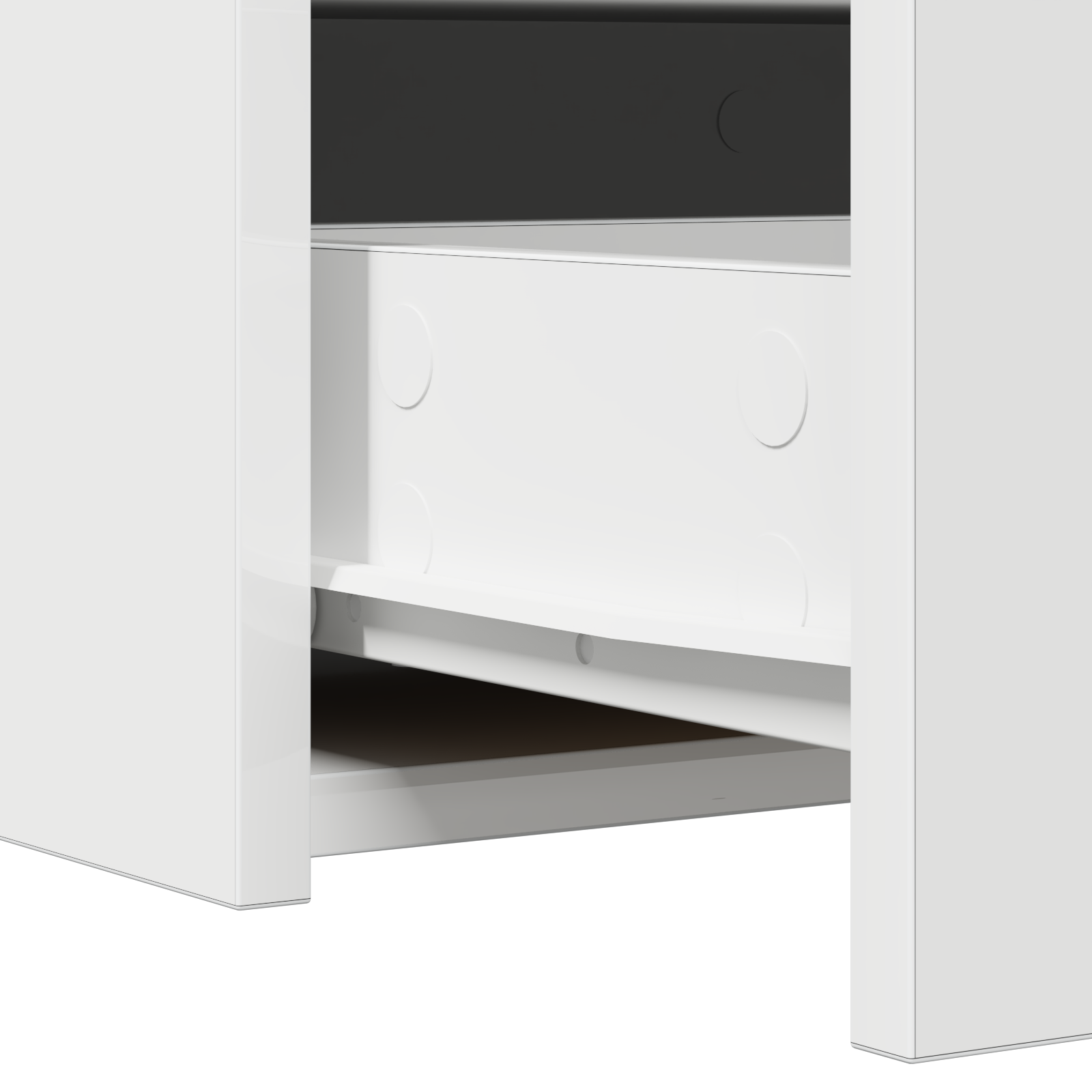 vegghengt sminkebord med LED-lamper - Hvit