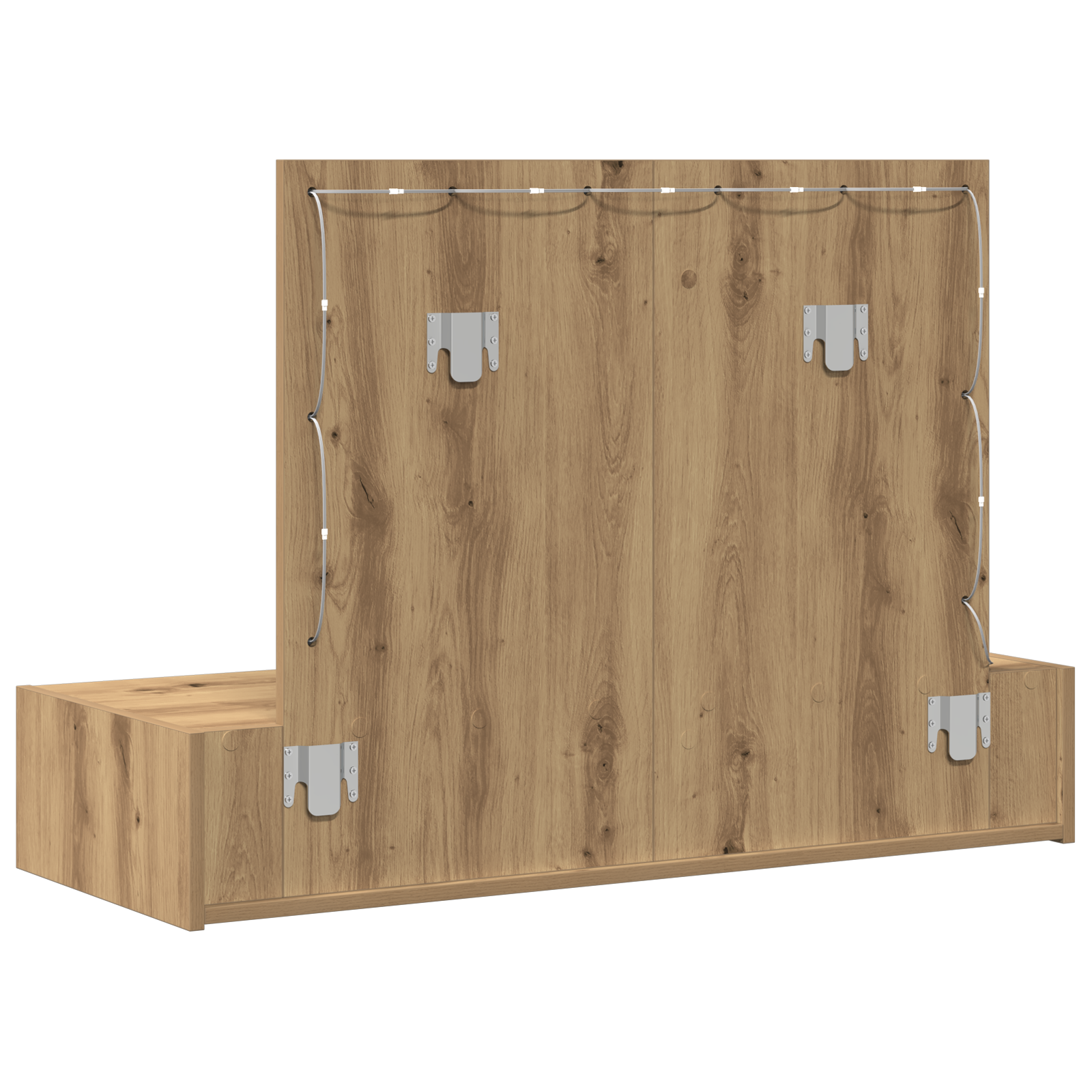 Vegghengt Sminkebord med LED-lamper Artisan Eik