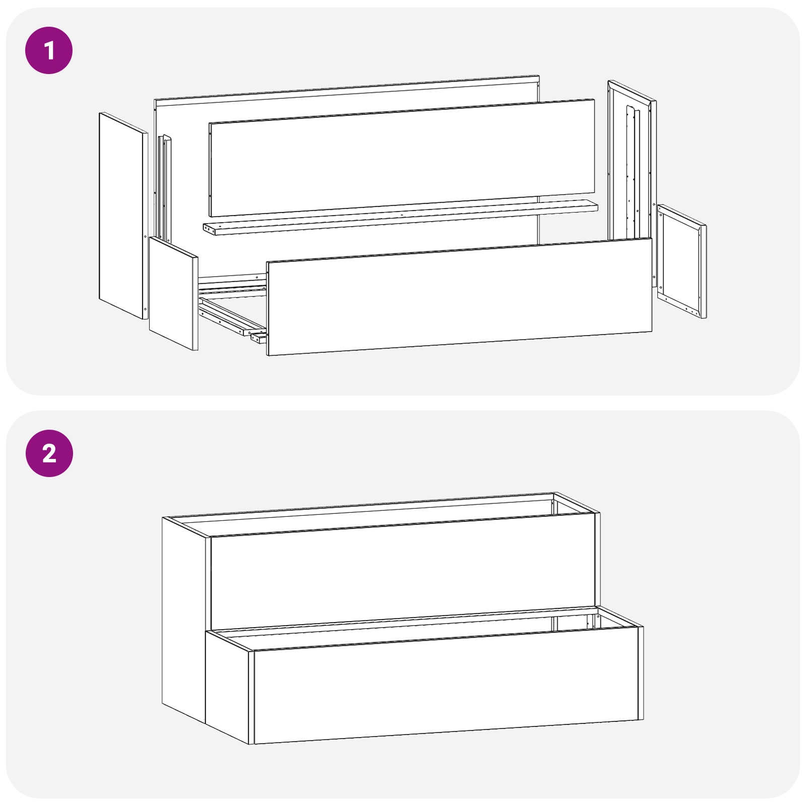 hageplanter - 2-Tier svart stål, 100x60x45 cm